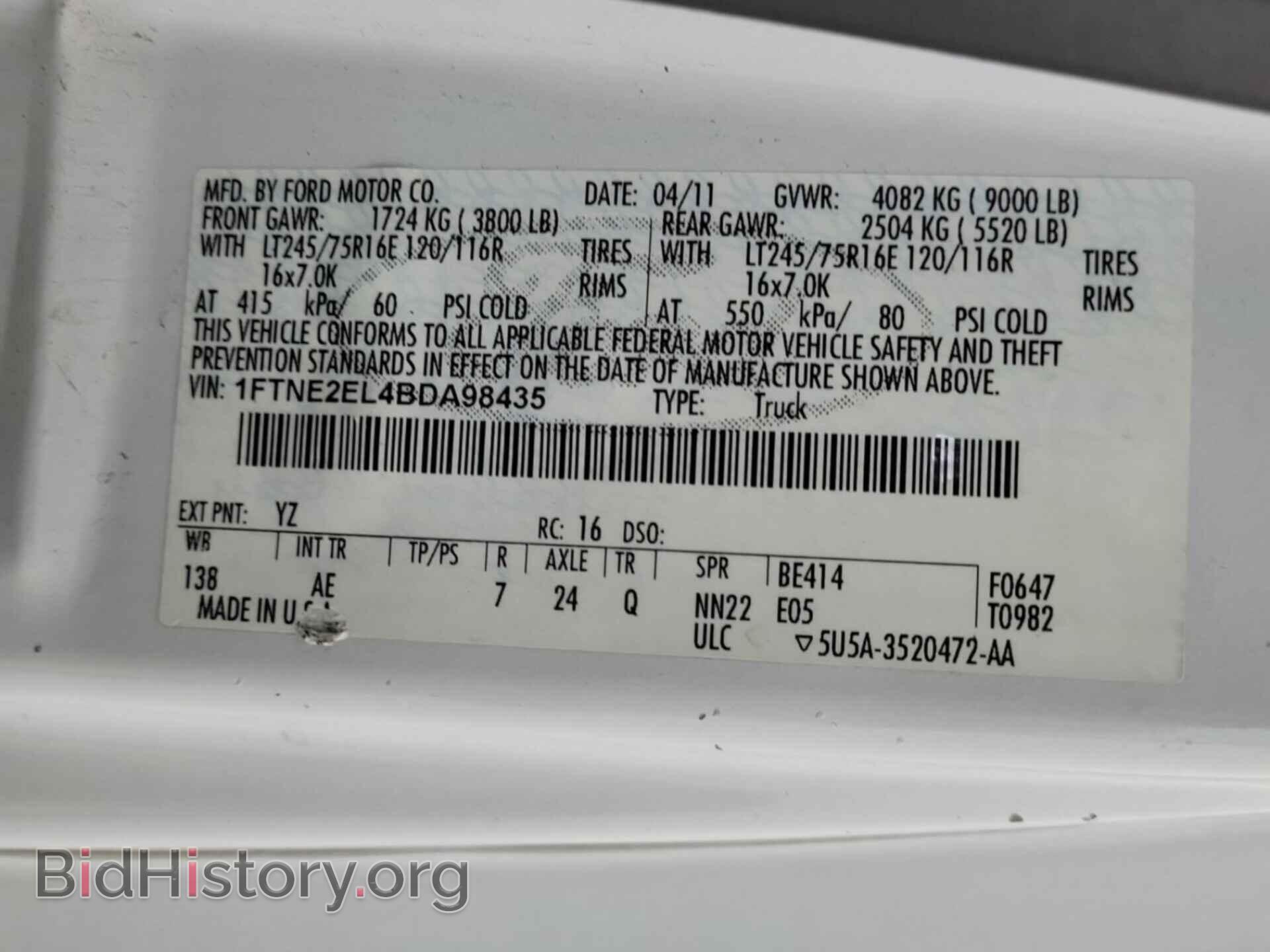 2011 FORD E-250 - VIN: 1FTNE2EL4BDA98435 - Photo 4
