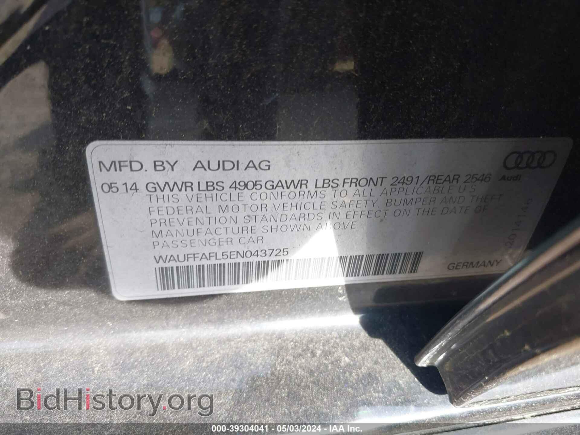 2014 AUDI A4 - VIN: WAUFFAFL5EN043725 - Фото 9