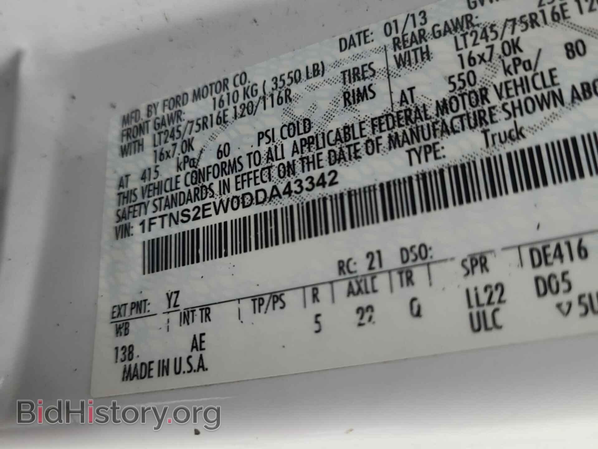 2013 FORD ECONOLINE - VIN: 1FTNS2EW0DDA43342 - Фото 10