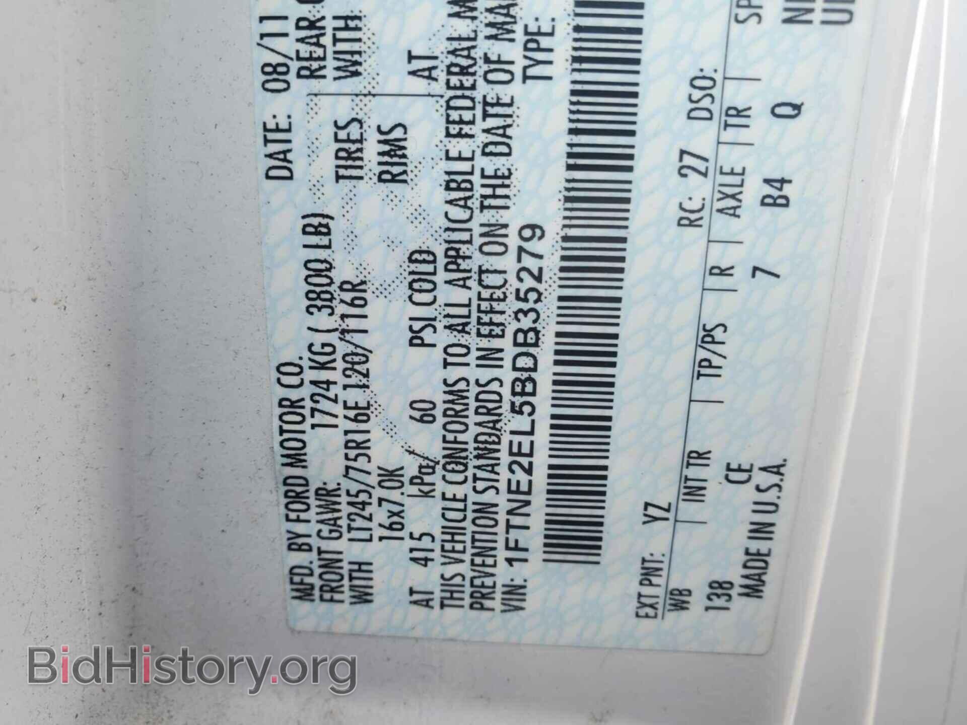 2011 FORD E-250 - VIN: 1FTNE2EL5BDB35279 - Photo 6