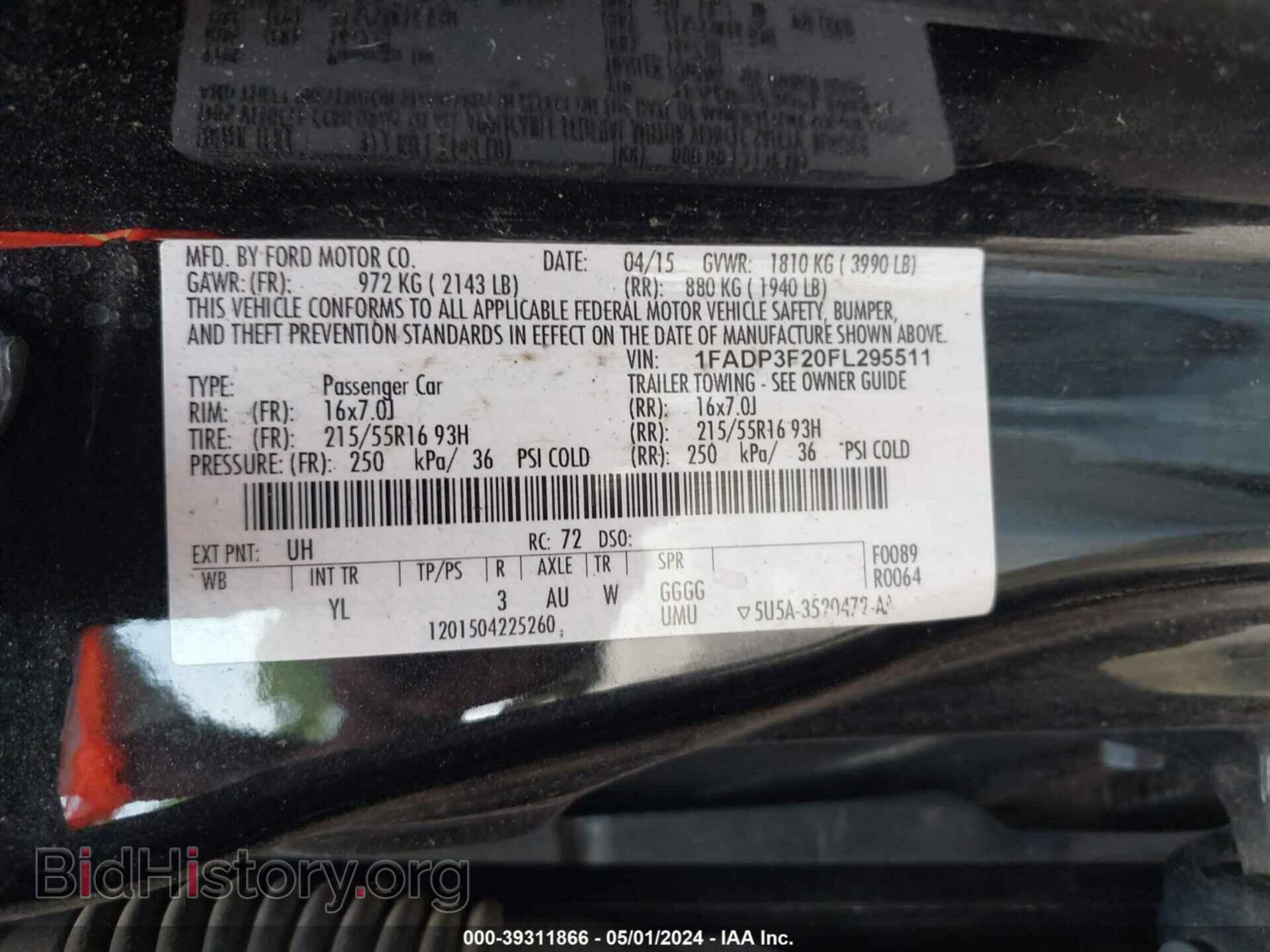2015 FORD FOCUS - VIN: 1FADP3F20FL295511 - Photo 9