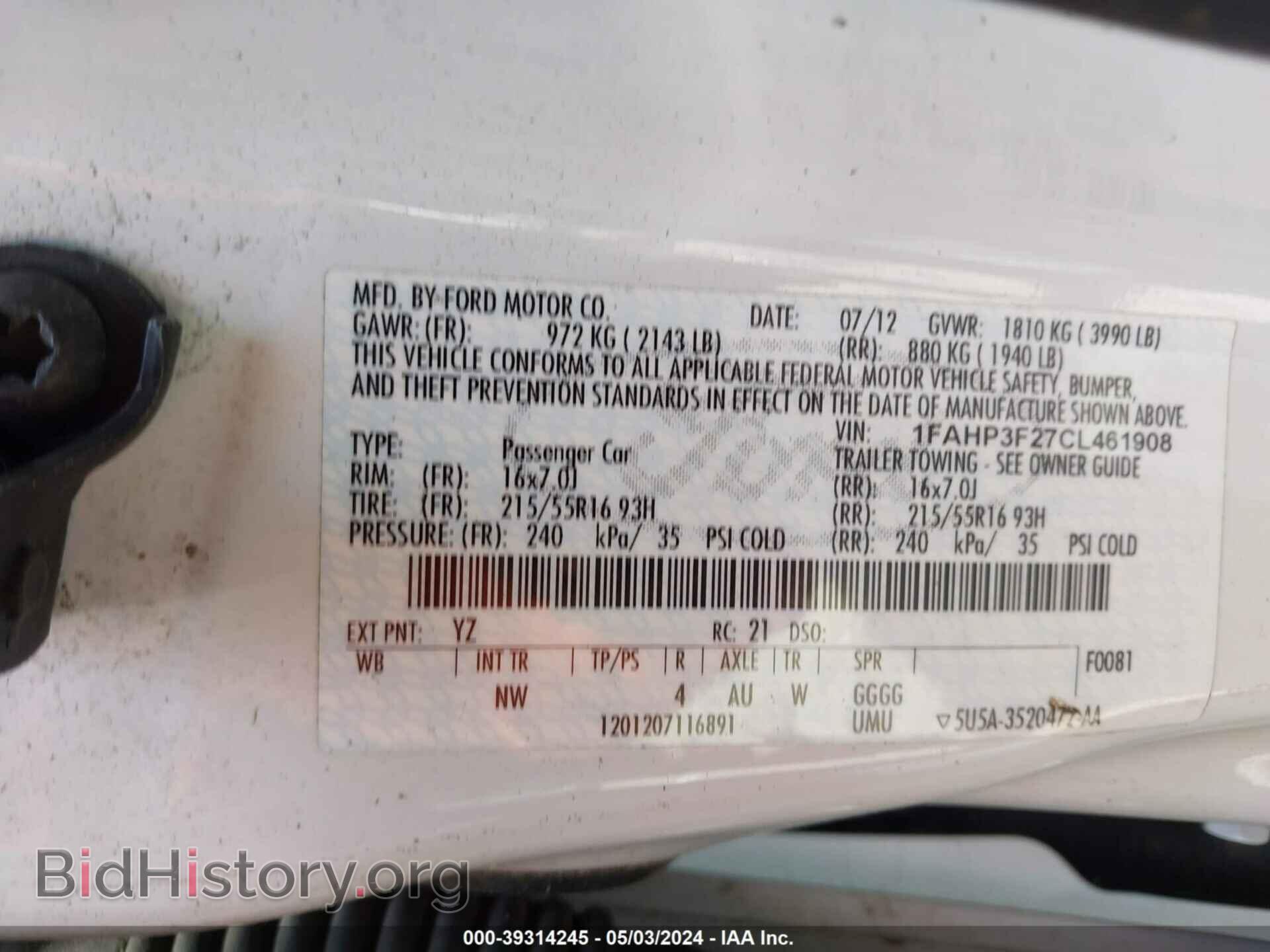 2012 FORD FOCUS - VIN: 1FAHP3F27CL461908 - Photo 9