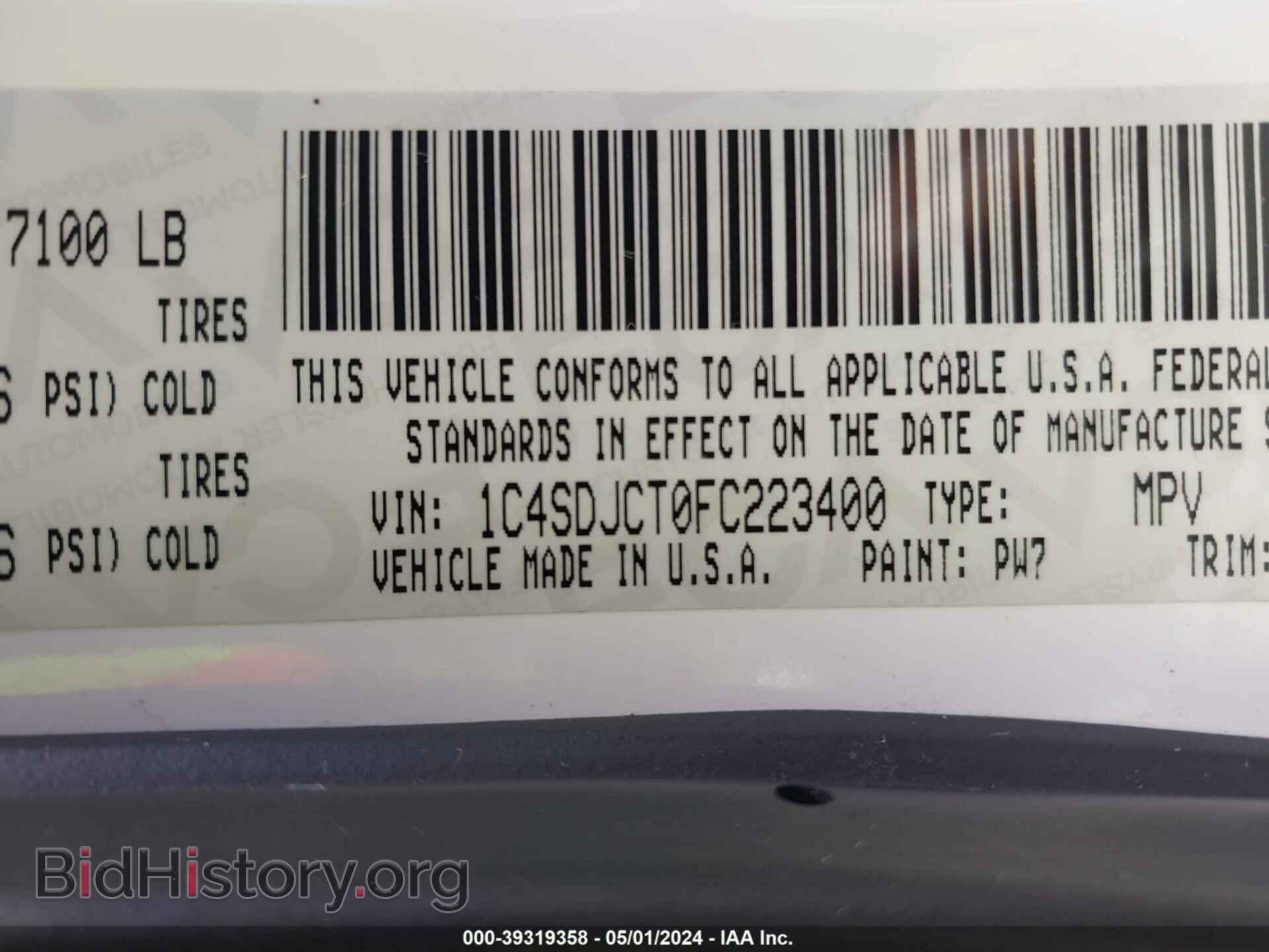2015 DODGE DURANGO - VIN: 1C4SDJCT0FC223400 - Photo 9