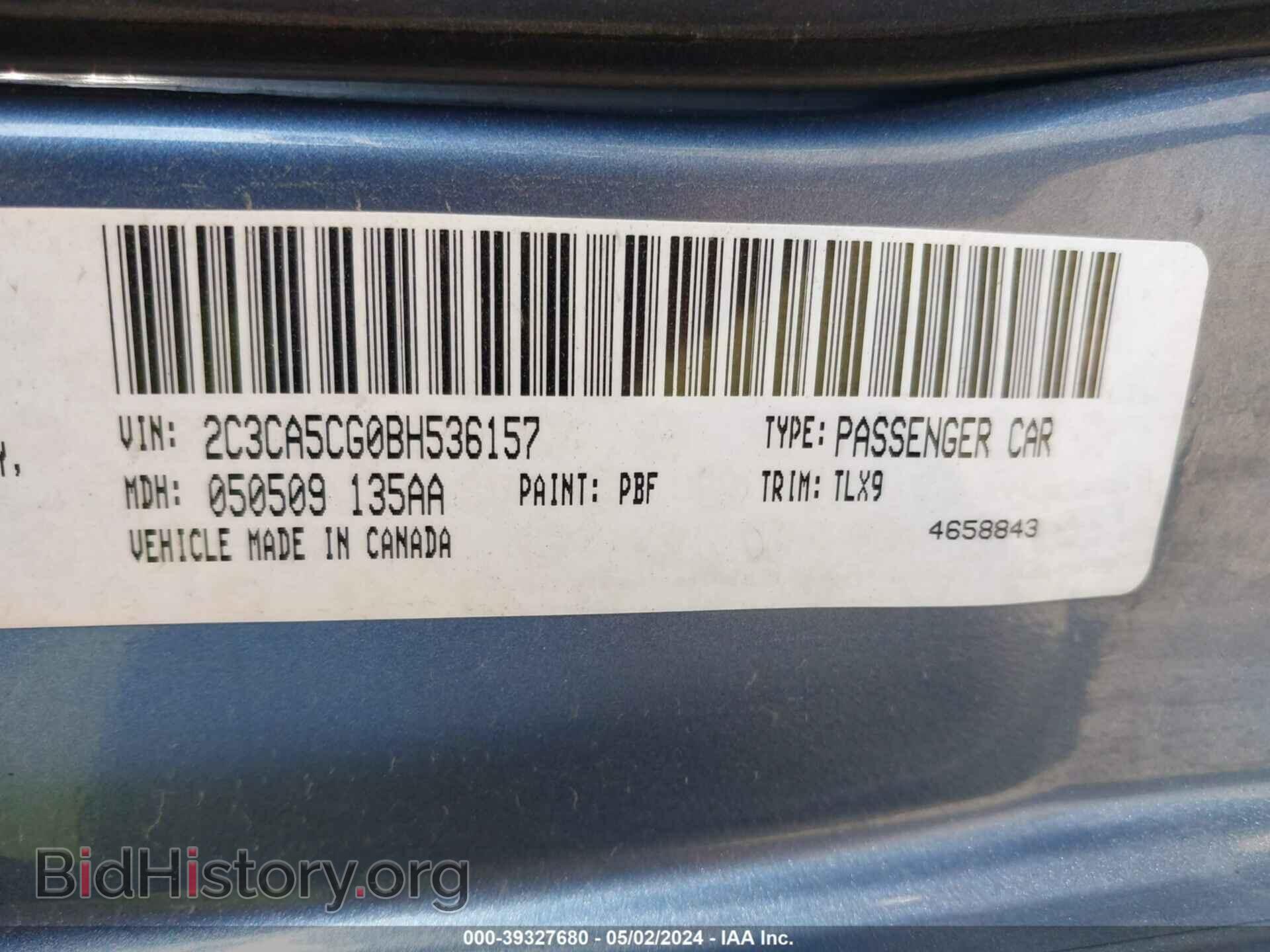 2011 CHRYSLER 300 - VIN: 2C3CA5CG0BH536157 - Фото 9