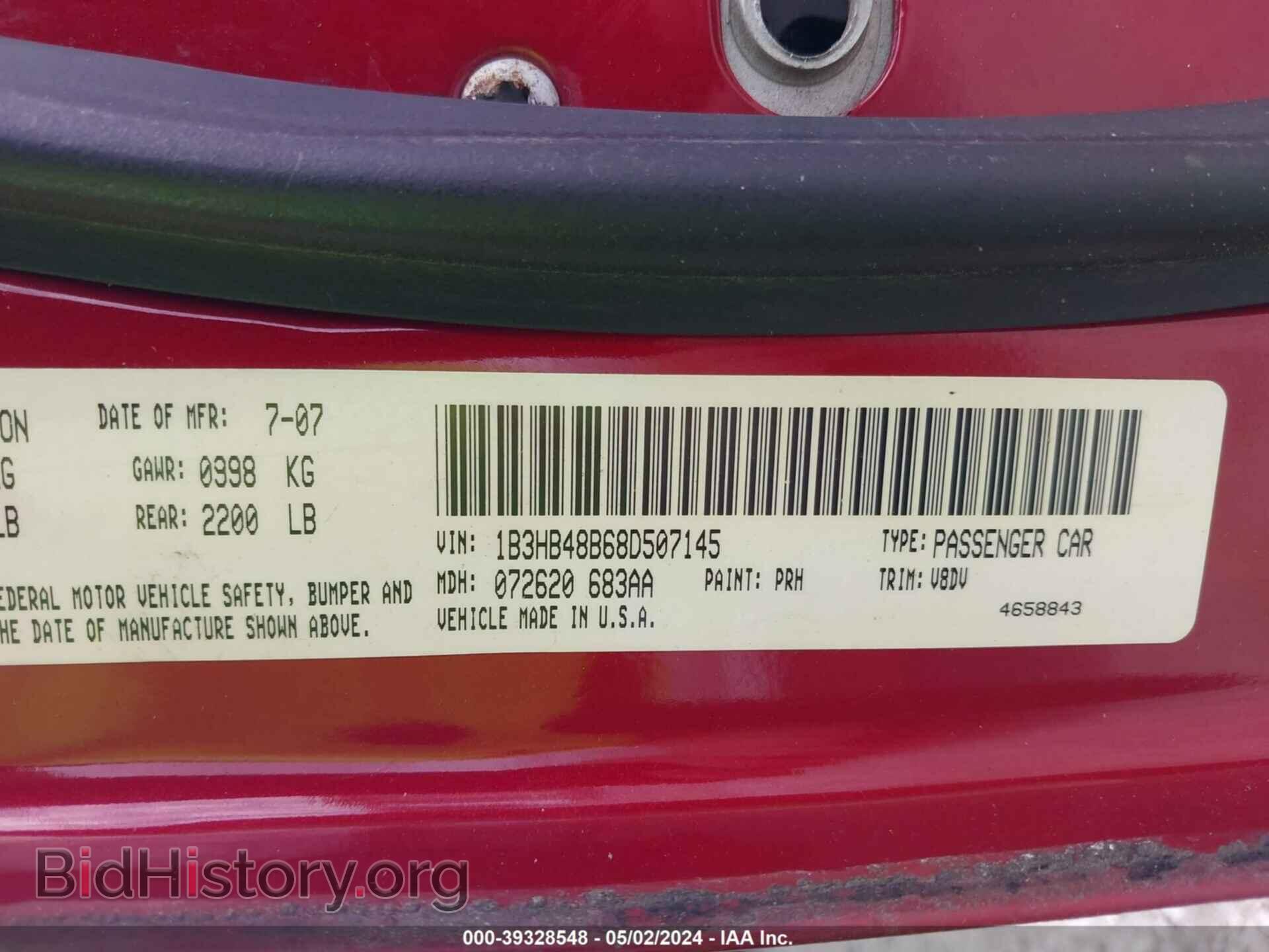 2008 DODGE CALIBER - VIN: 1B3HB48B68D507145 - Photo 9
