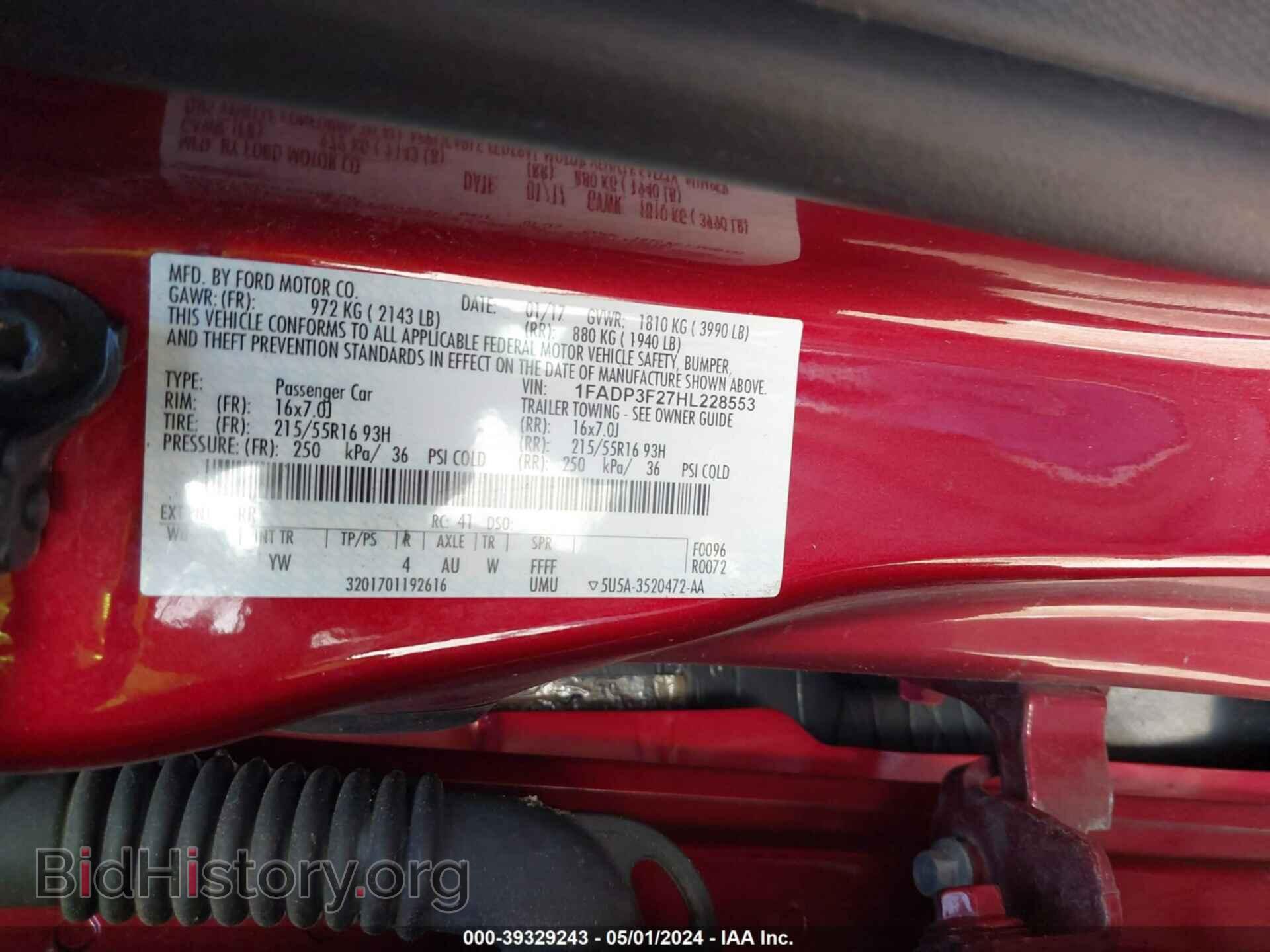 2017 FORD FOCUS - VIN: 1FADP3F27HL228553 - Фото 9