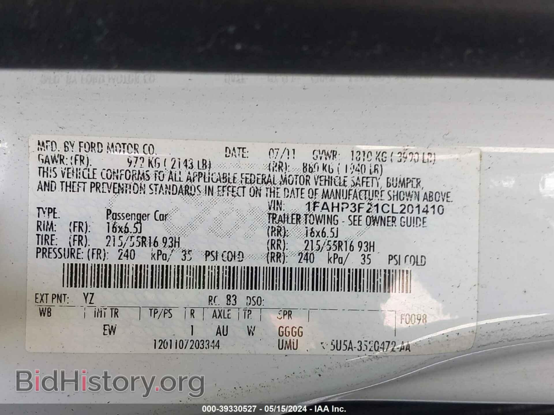 2012 FORD FOCUS - VIN: 1FAHP3F21CL201410 - Photo 9