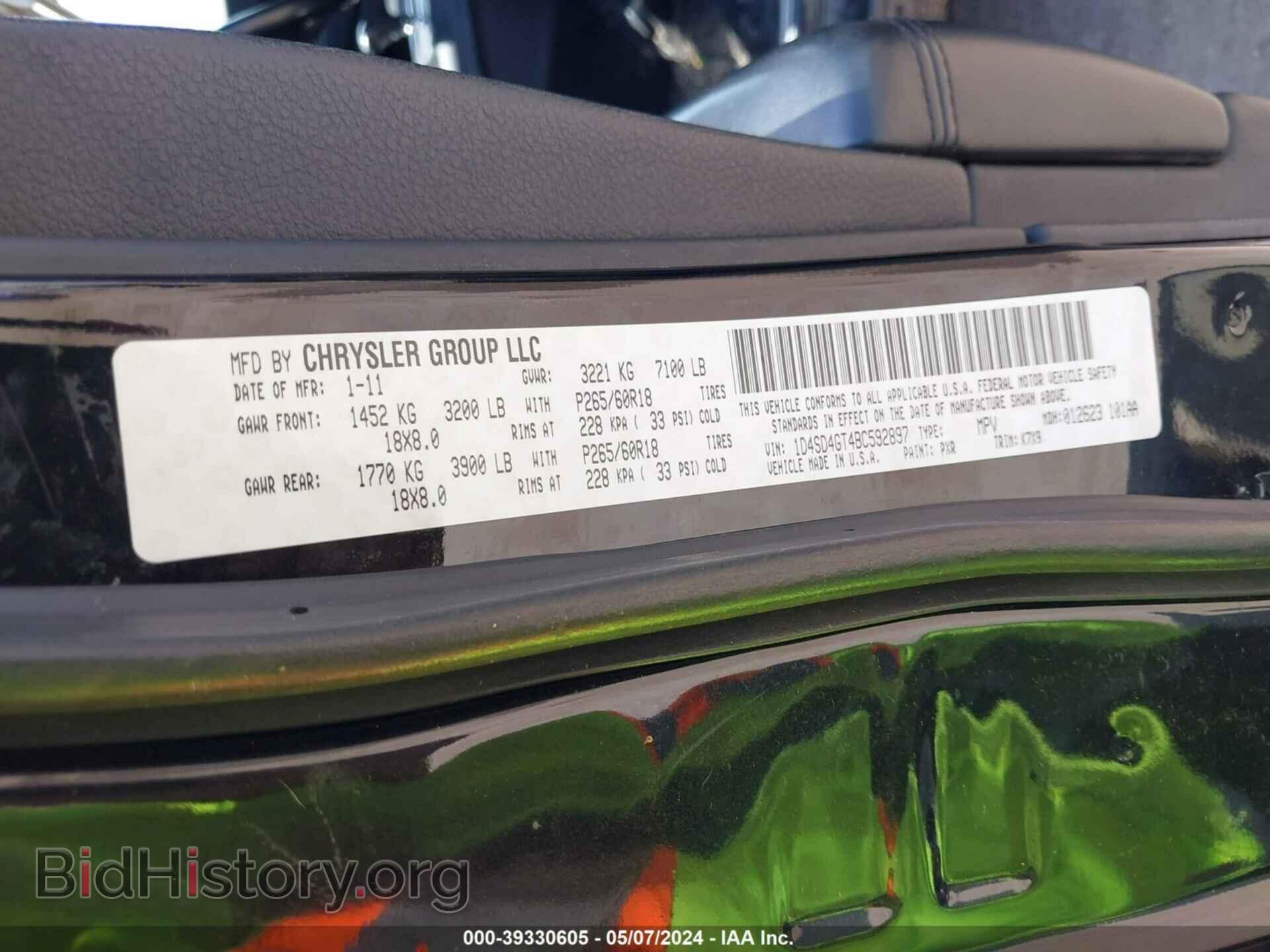 2011 DODGE DURANGO - VIN: 1D4SD4GT4BC592897 - Photo 9