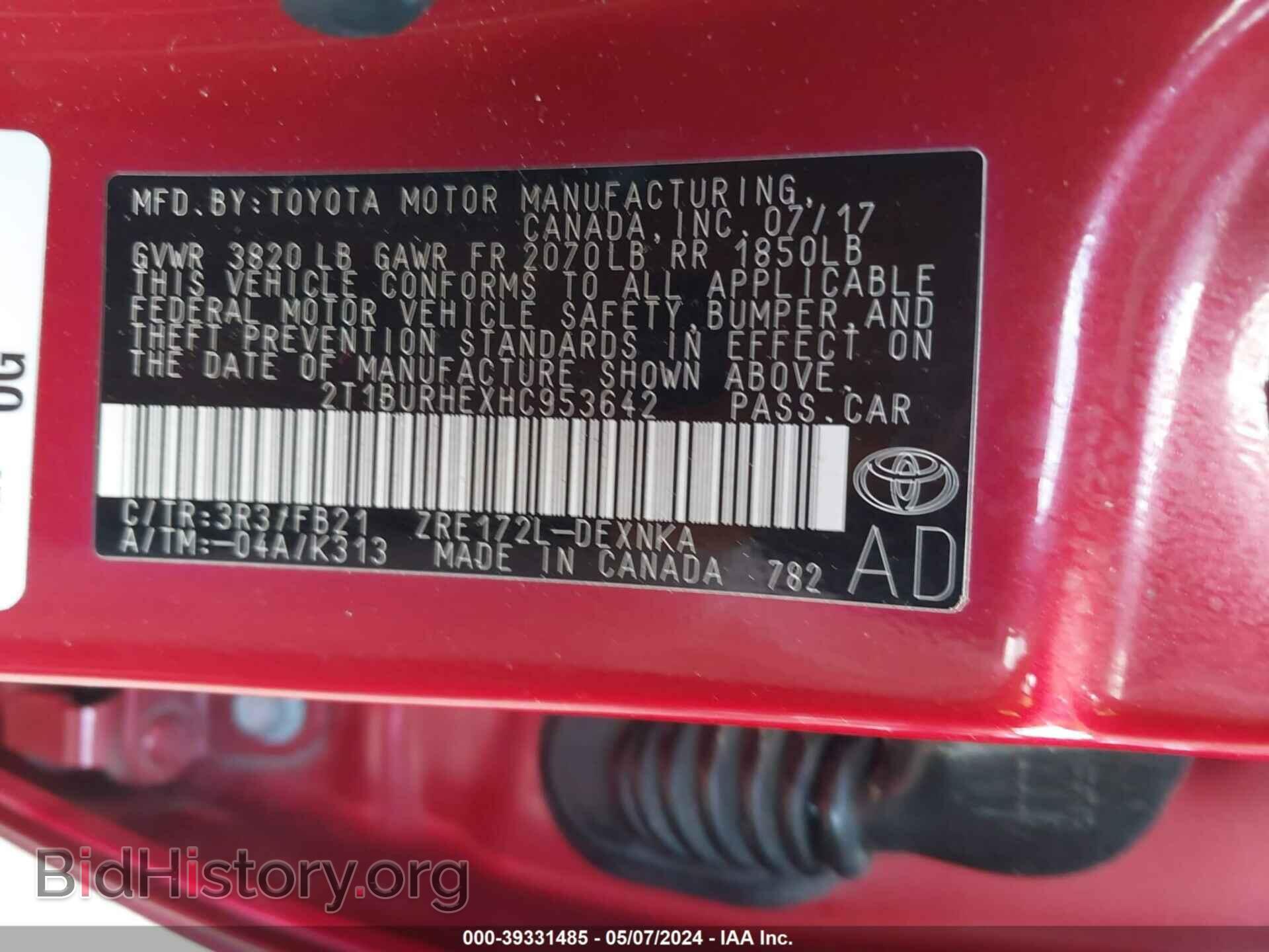 2017 TOYOTA COROLLA - VIN: 2T1BURHEXHC953642 - Photo 9