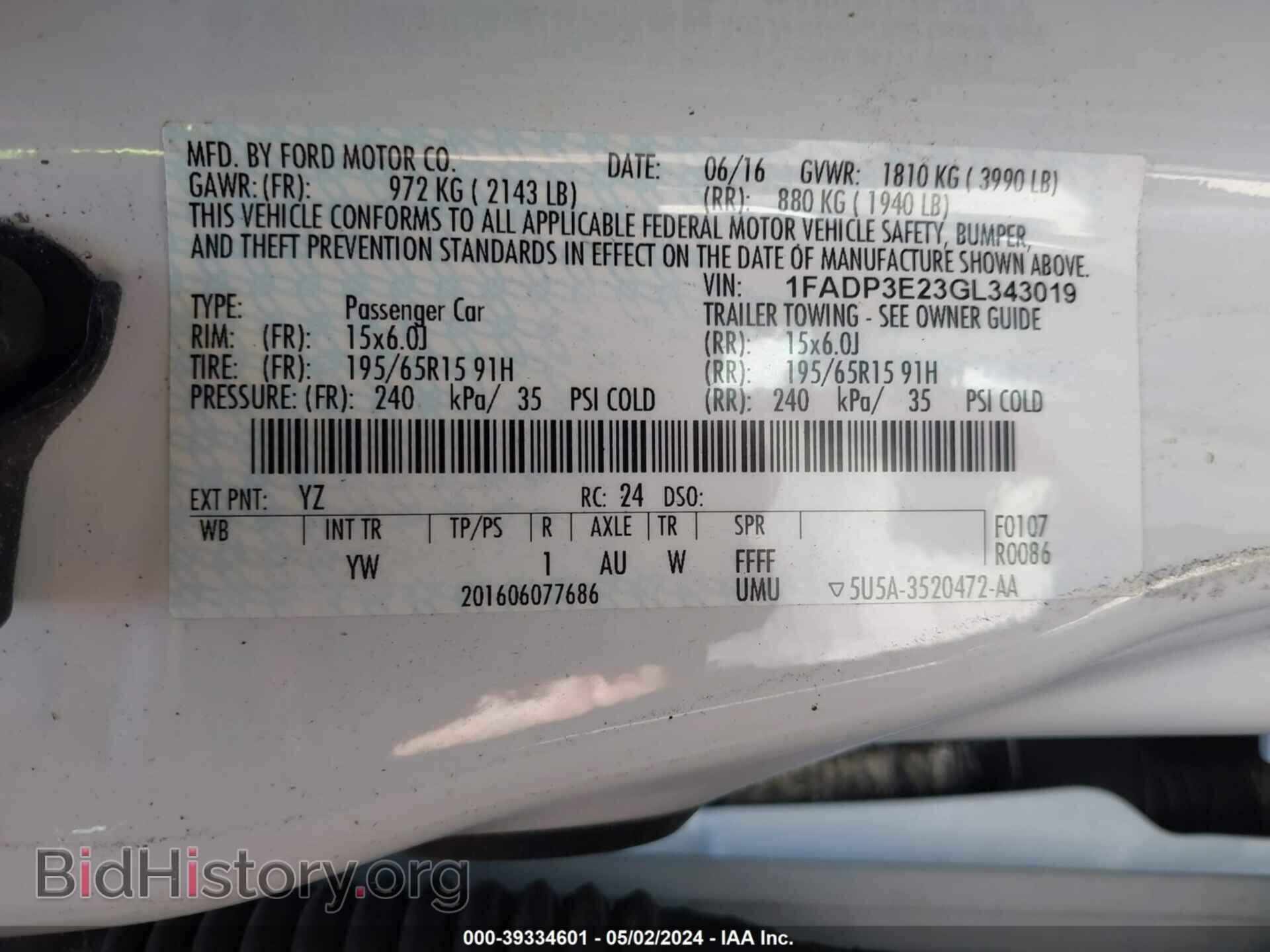 2016 FORD FOCUS - VIN: 1FADP3E23GL343019 - Photo 9