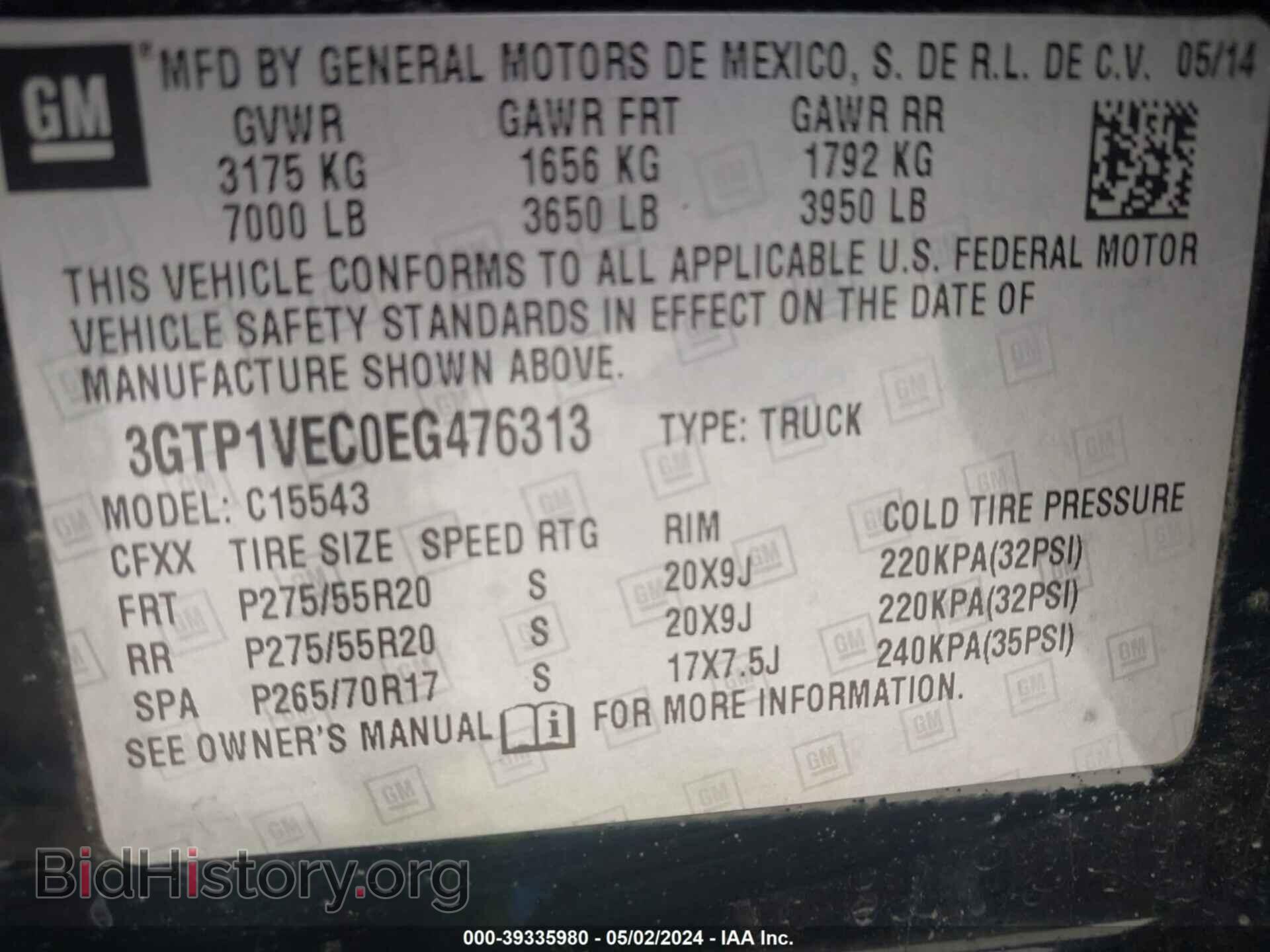 2014 GMC SIERRA 1500 - VIN: 3GTP1VEC0EG476313 - Photo 9