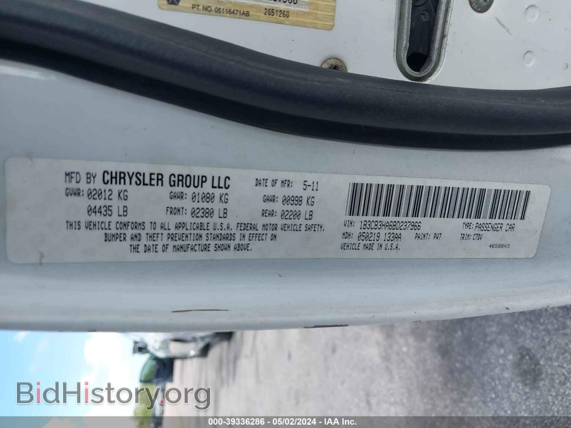 2011 DODGE CALIBER - VIN: 1B3CB3HA6BD237966 - Фото 9
