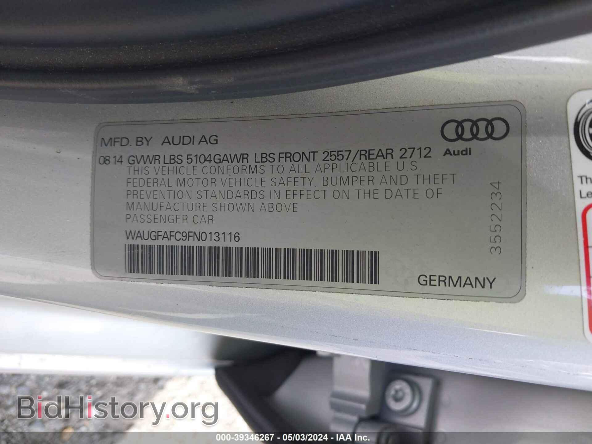 2015 AUDI A6 - VIN: WAUGFAFC9FN013116 - Фото 9