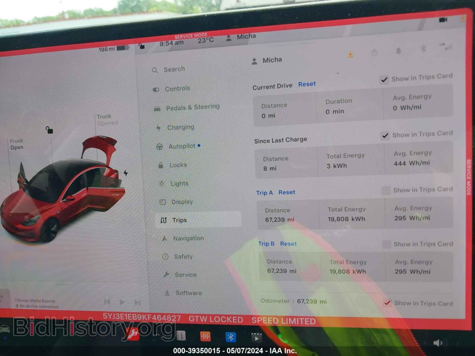 2019 TESLA MODEL 3 - VIN: 5YJ3E1EB9KF464827 - Фото 7