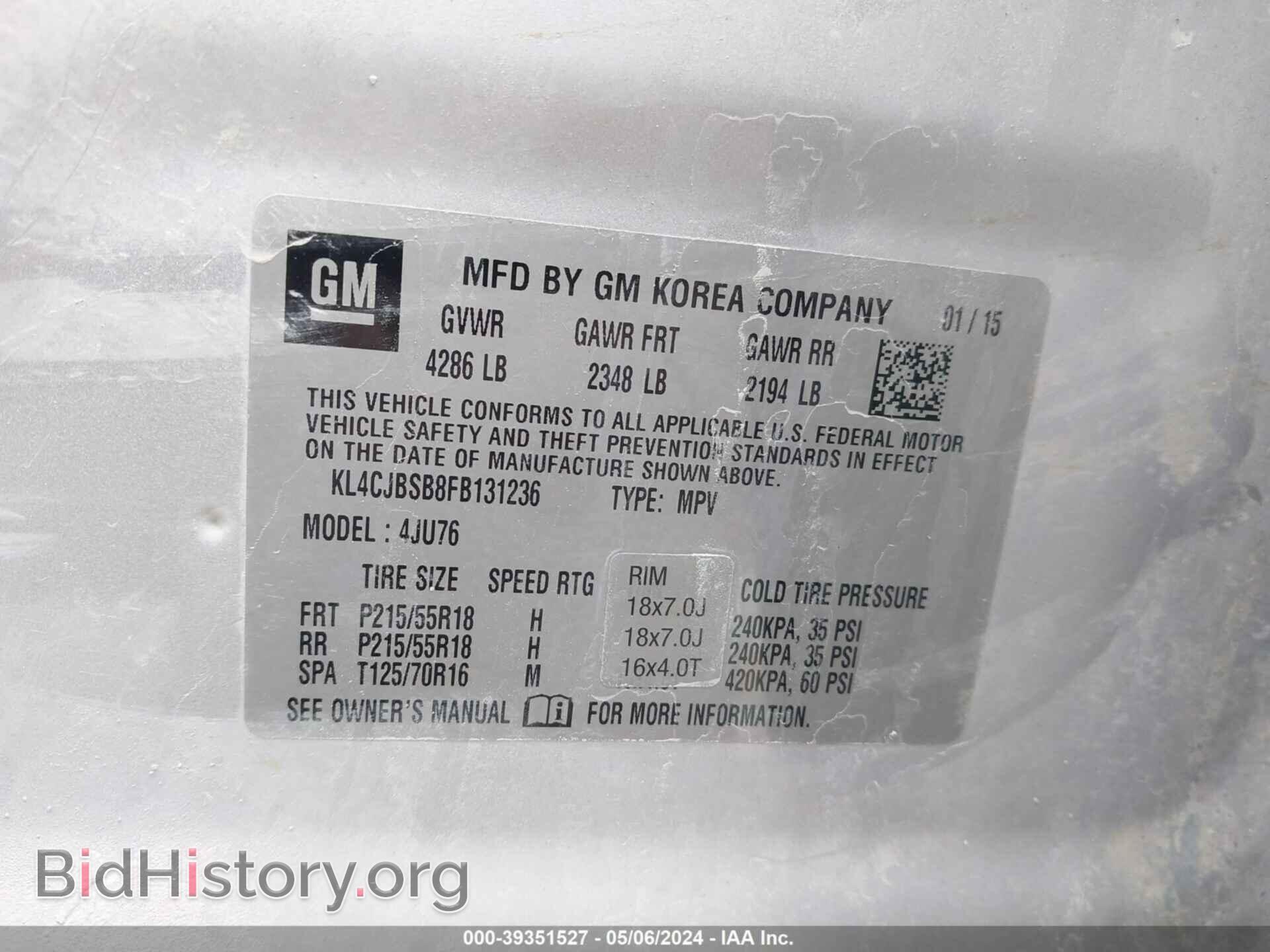 2015 BUICK ENCORE - VIN: KL4CJBSB8FB131236 - Photo 9