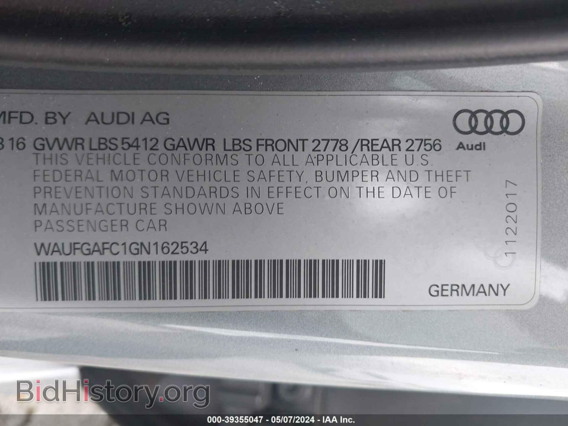2016 AUDI A6 - VIN: WAUFGAFC1GN162534 - Фото 9