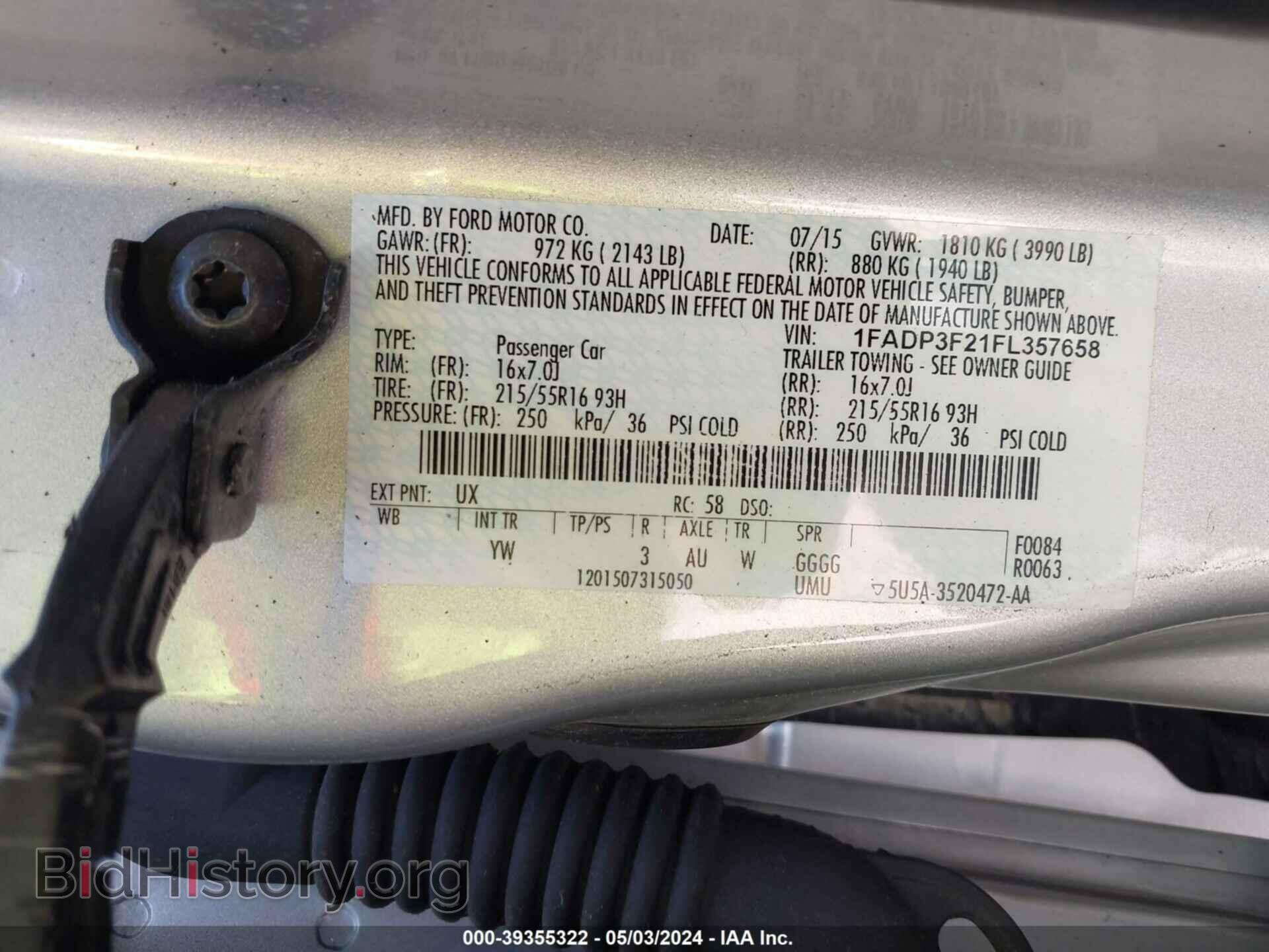 2015 FORD FOCUS - VIN: 1FADP3F21FL357658 - Photo 9