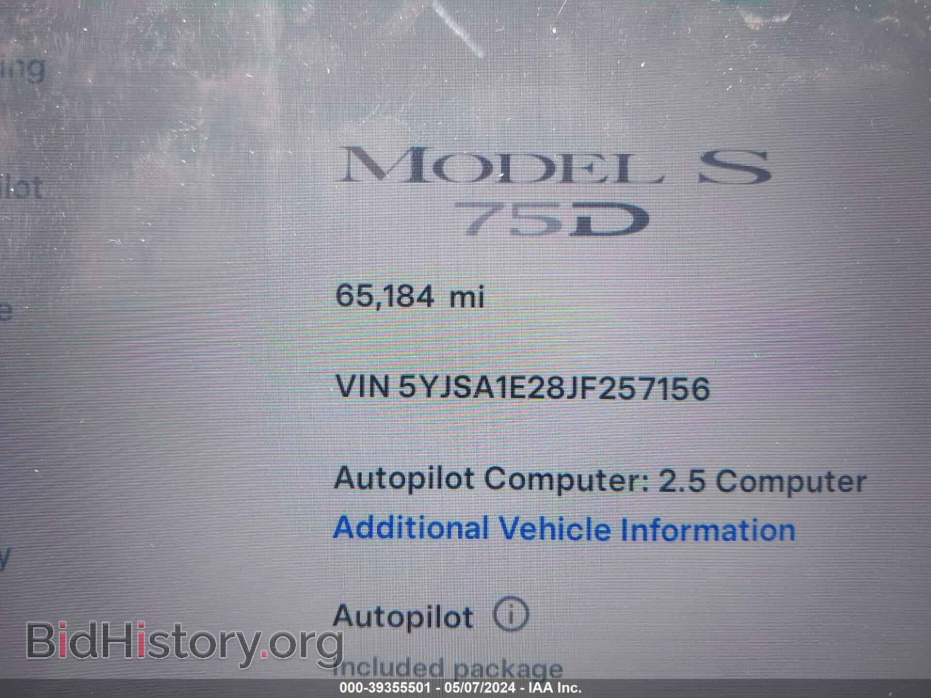 2018 TESLA MODEL S - VIN: 5YJSA1E28JF257156 - Фото 7