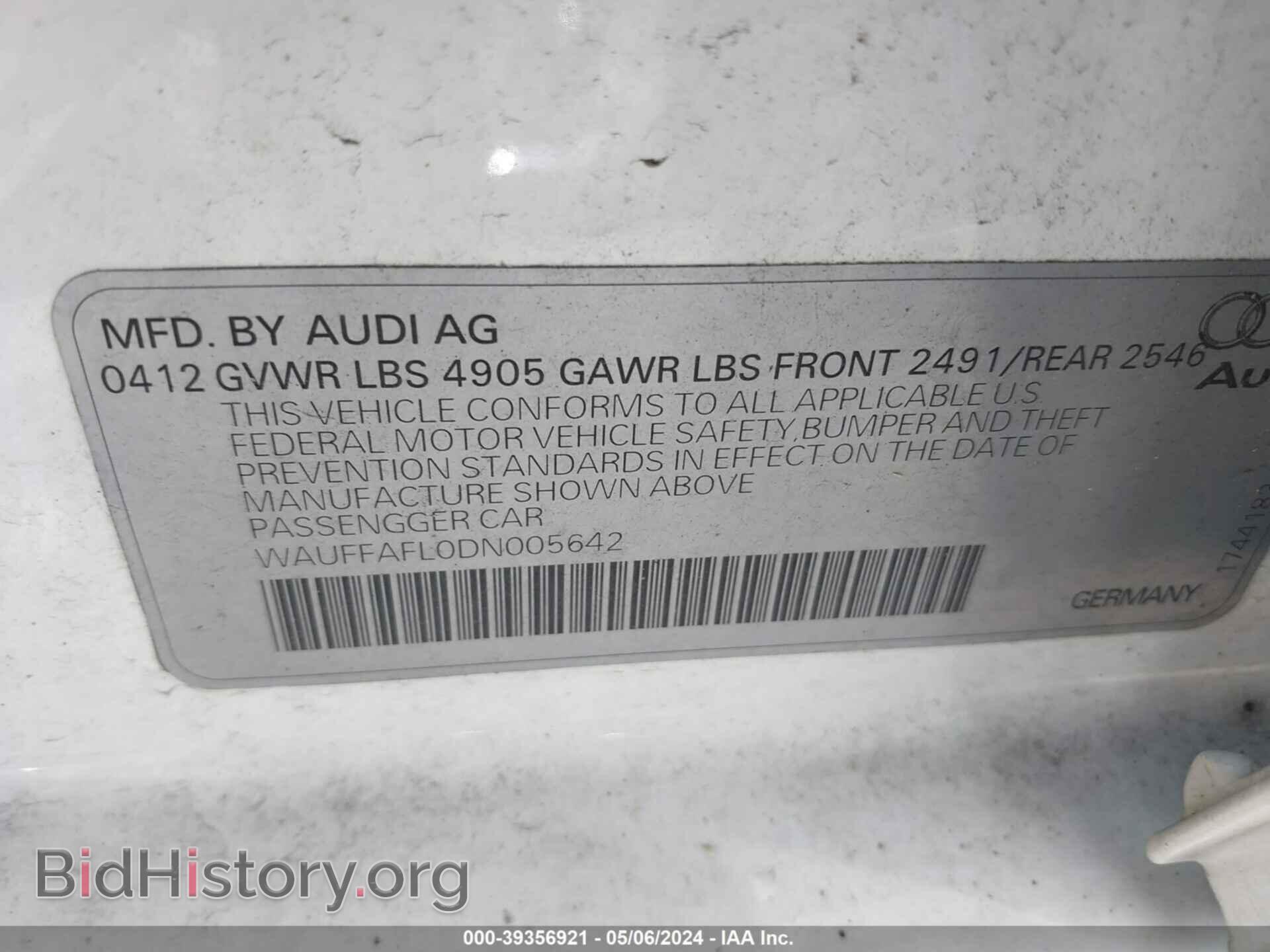 2013 AUDI A4 - VIN: WAUFFAFL0DN005642 - Photo 9