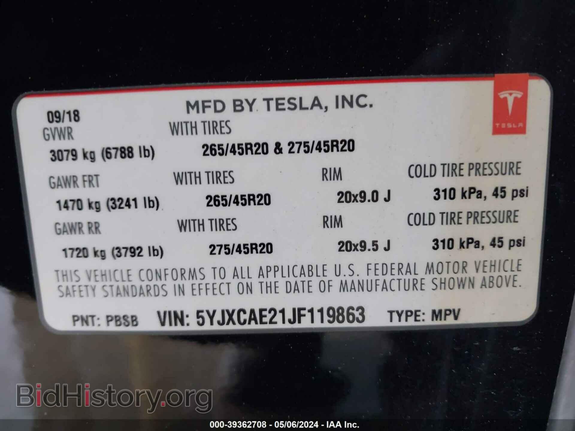 2018 TESLA MODEL X - VIN: 5YJXCAE21JF119863 - Photo 9