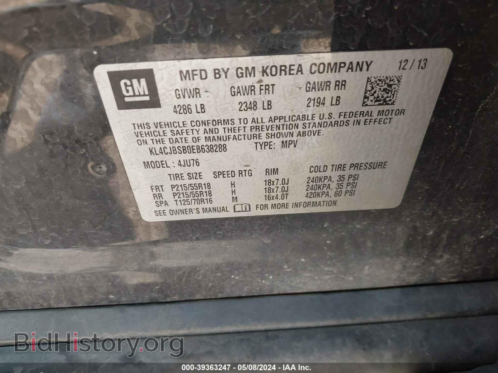 2014 BUICK ENCORE - VIN: KL4CJBSB0EB638288 - Photo 9