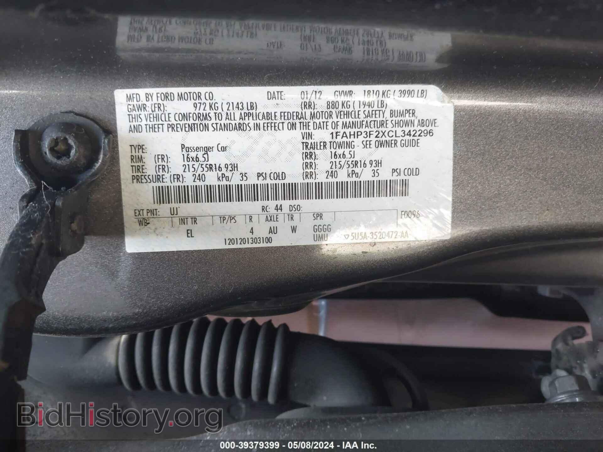 2012 FORD FOCUS - VIN: 1FAHP3F2XCL342296 - Photo 9