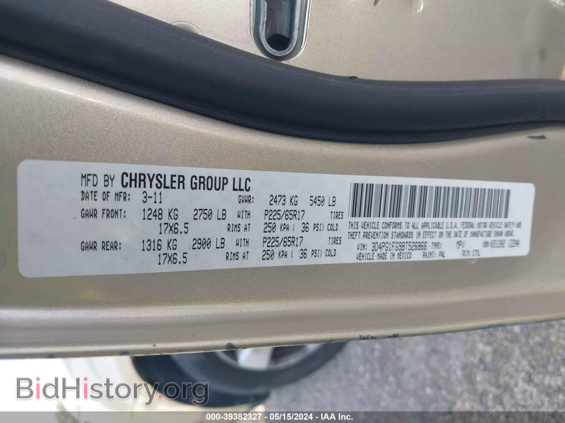 2011 DODGE JOURNEY - VIN: 3D4PG1FG9BT526866 - Фото 9
