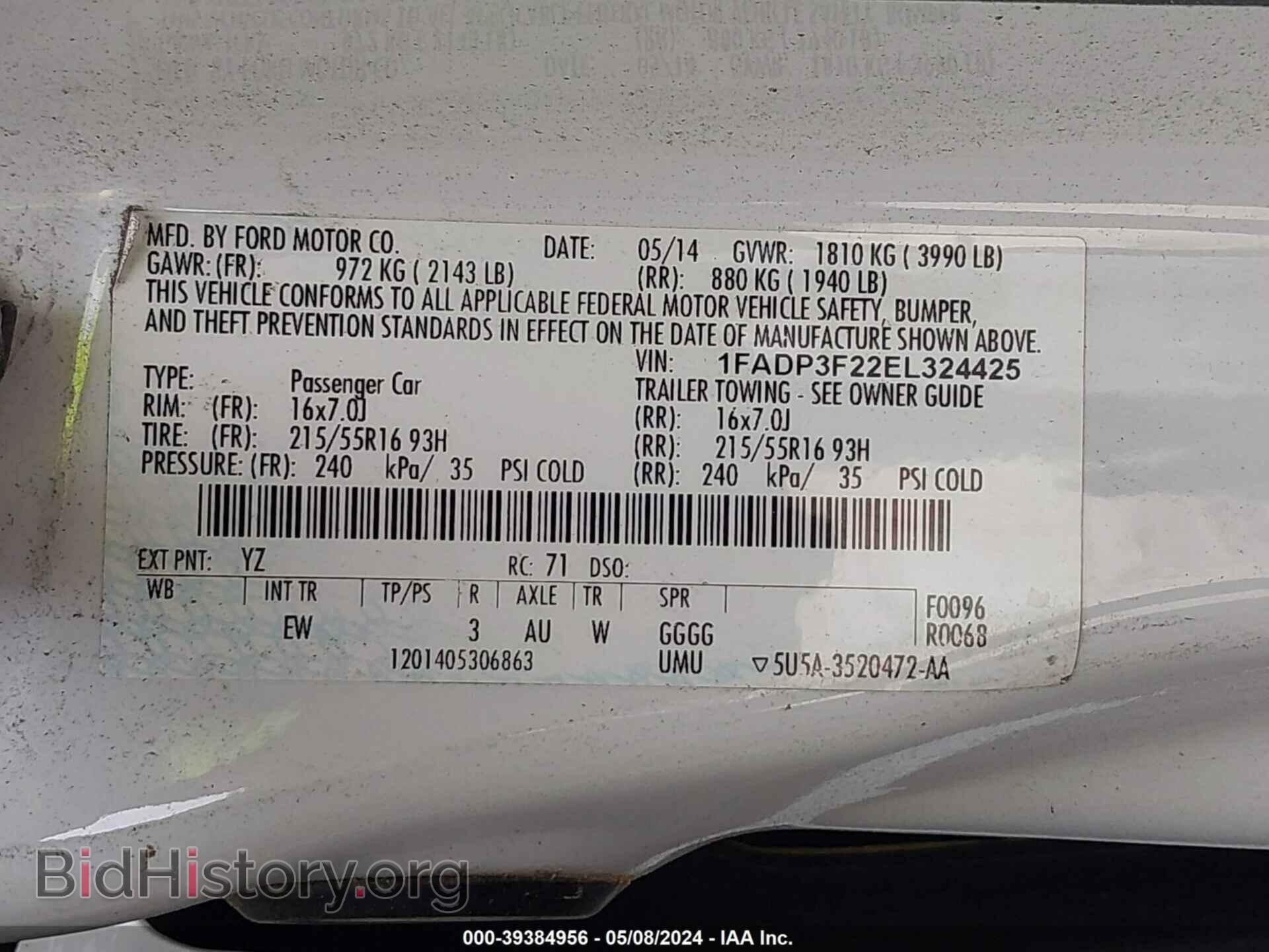 2014 FORD FOCUS - VIN: 1FADP3F22EL324425 - Photo 9