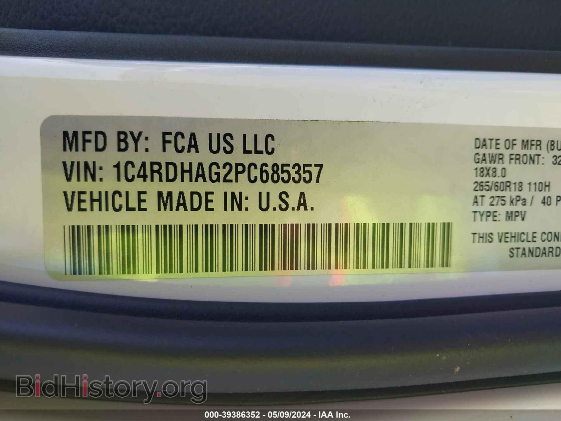 2023 DODGE DURANGO - VIN: 1C4RDHAG2PC685357 - Photo 9