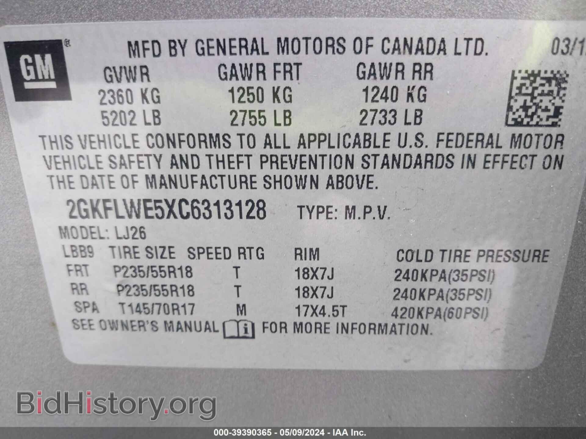 2012 GMC TERRAIN - VIN: 2GKFLWE5XC6313128 - Photo 9