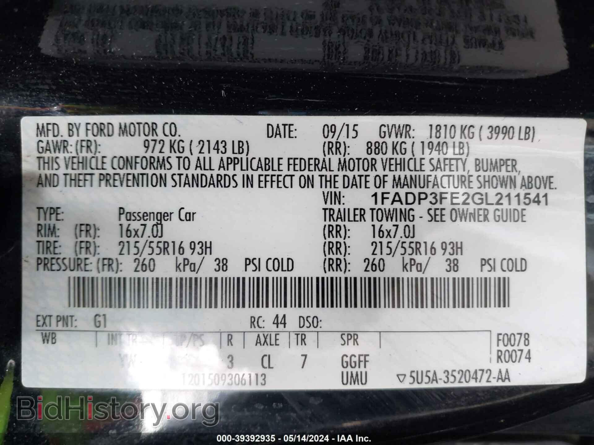 2016 FORD FOCUS - VIN: 1FADP3FE2GL211541 - Photo 9