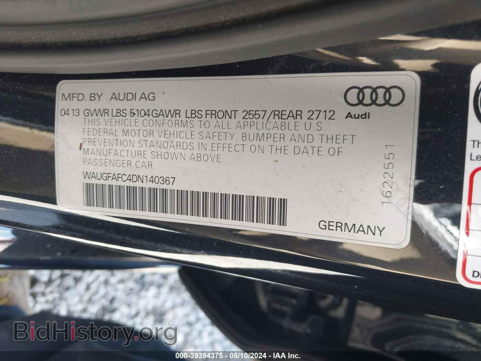 2013 AUDI A6 - VIN: WAUGFAFC4DN140367 - Фото 9