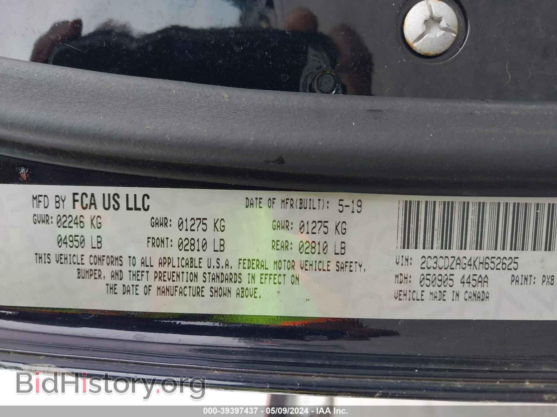 2019 DODGE CHALLENGER - VIN: 2C3CDZAG4KH652625 - Photo 9