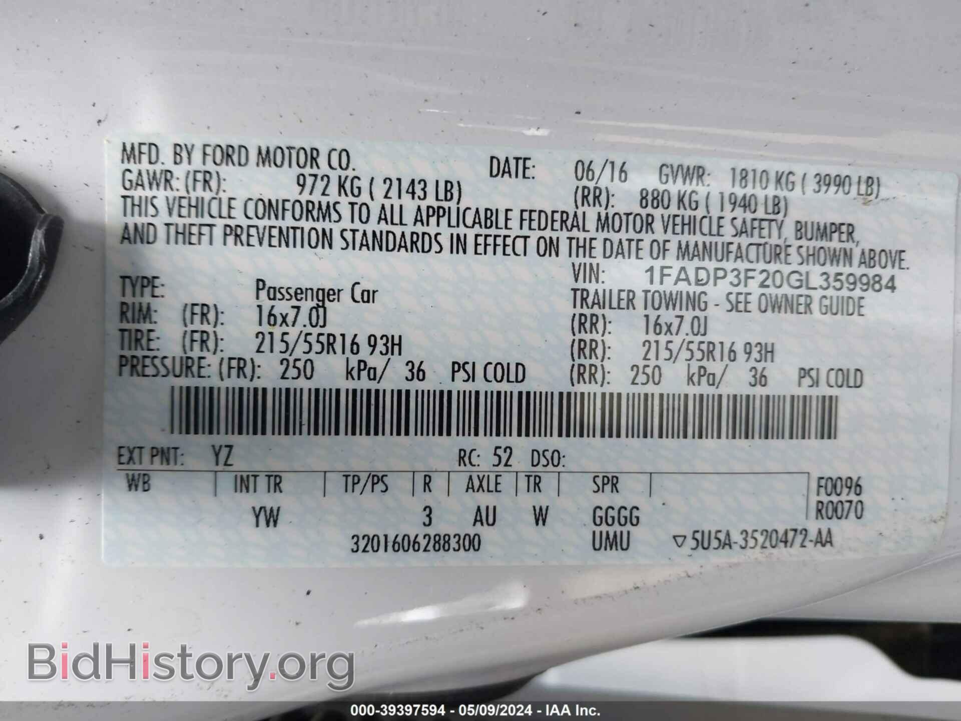 2016 FORD FOCUS - VIN: 1FADP3F20GL359984 - Photo 9