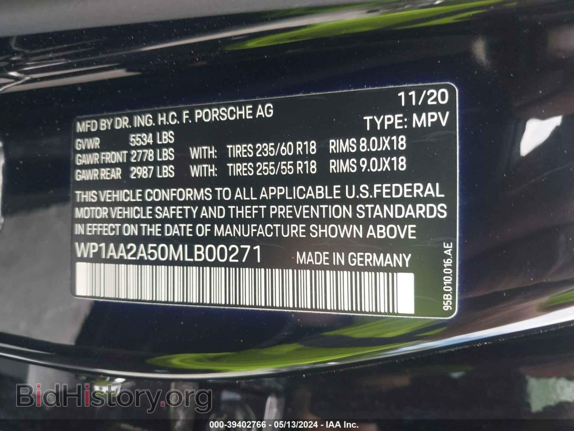 2021 PORSCHE MACAN - VIN: WP1AA2A50MLB00271 - Photo 9