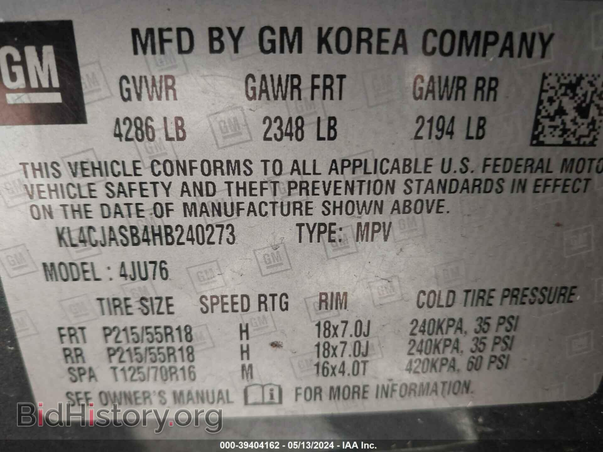 2017 BUICK ENCORE - VIN: KL4CJASB4HB240273 - Photo 9