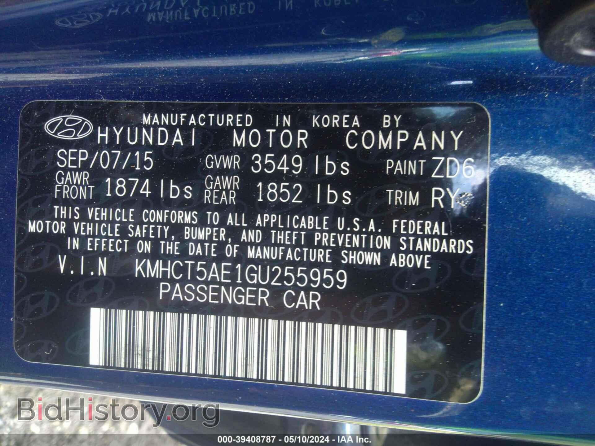 2016 HYUNDAI ACCENT - VIN: KMHCT5AE1GU255959 - Фото 9