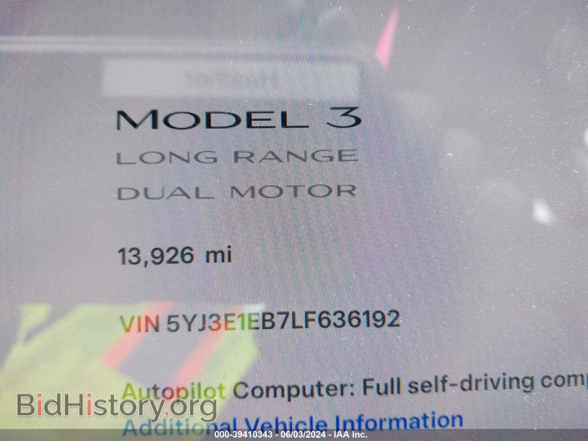 2020 TESLA MODEL 3 - VIN: 5YJ3E1EB7LF636192 - Фото 7