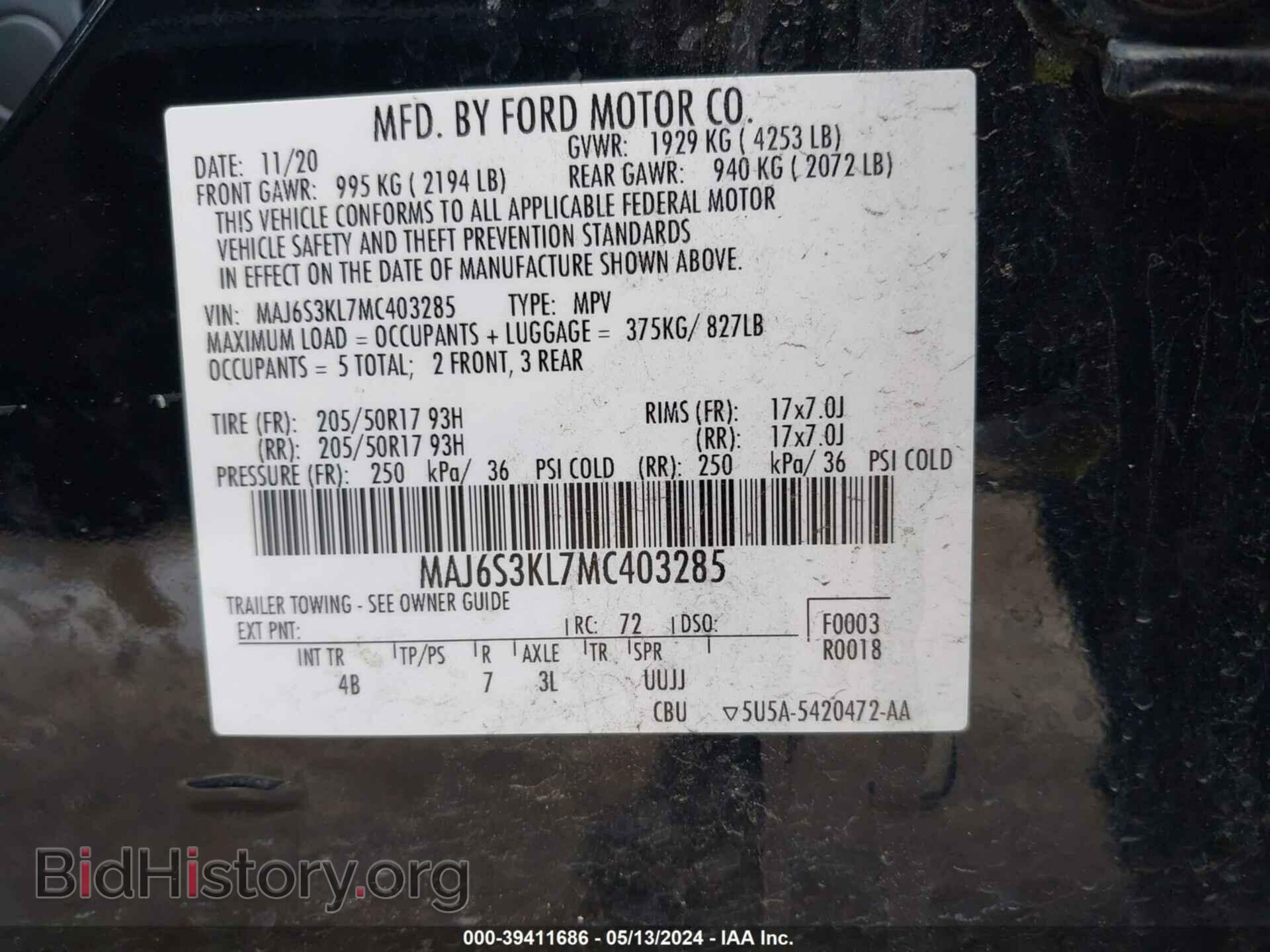 2021 FORD ECOSPORT - VIN: MAJ6S3KL7MC403285 - Photo 9