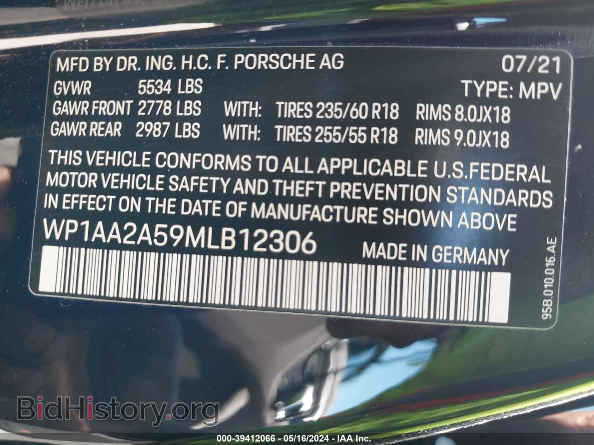 2021 PORSCHE MACAN - VIN: WP1AA2A59MLB12306 - Photo 9