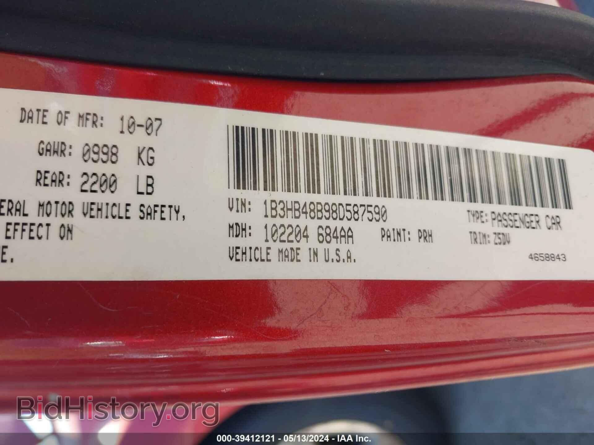 2008 DODGE CALIBER - VIN: 1B3HB48B98D587590 - Photo 9