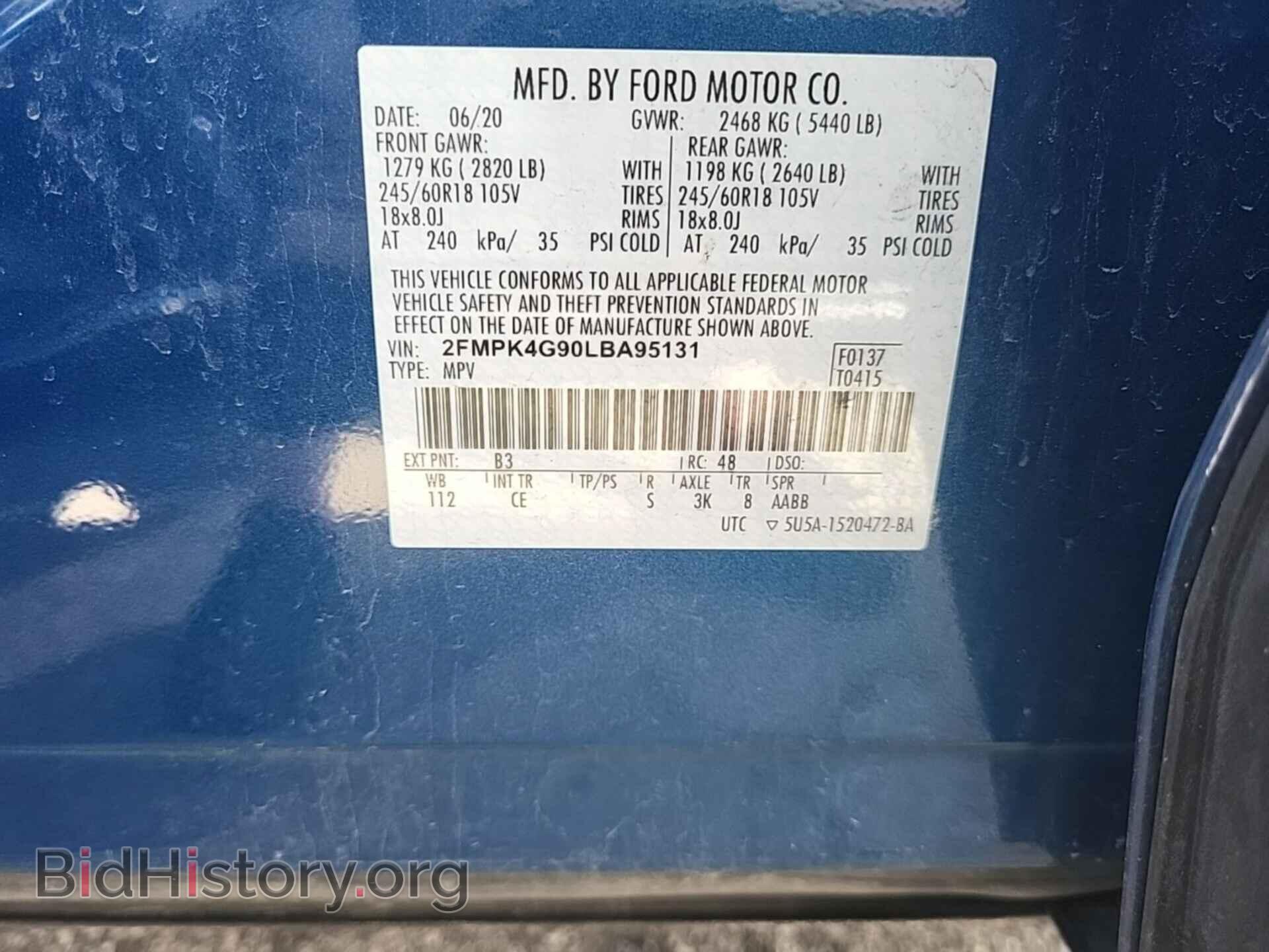 2020 FORD EDGE - VIN: 2FMPK4G90LBA95131 - Photo 6