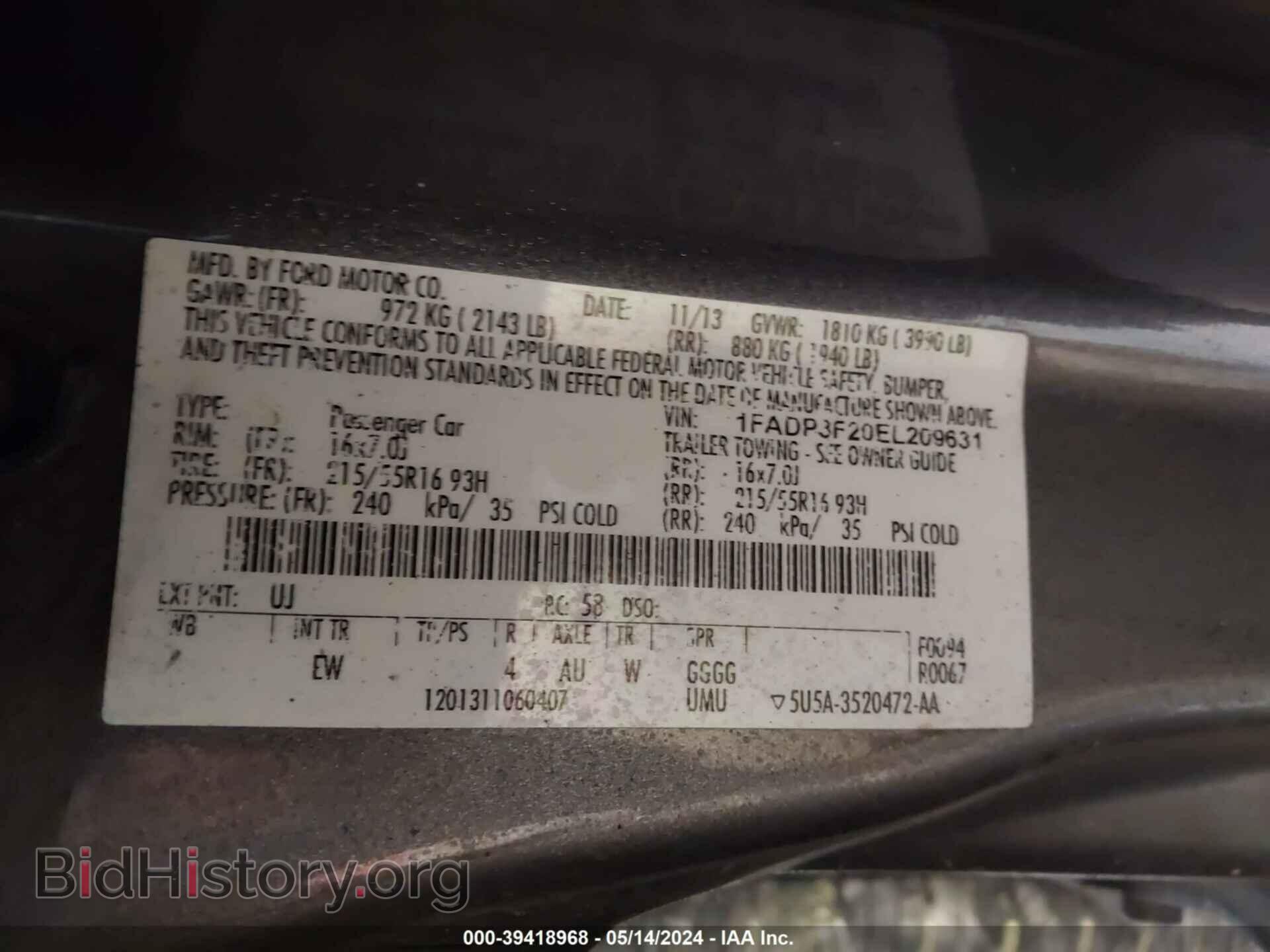 2014 FORD FOCUS - VIN: 1FADP3F20EL209631 - Photo 9