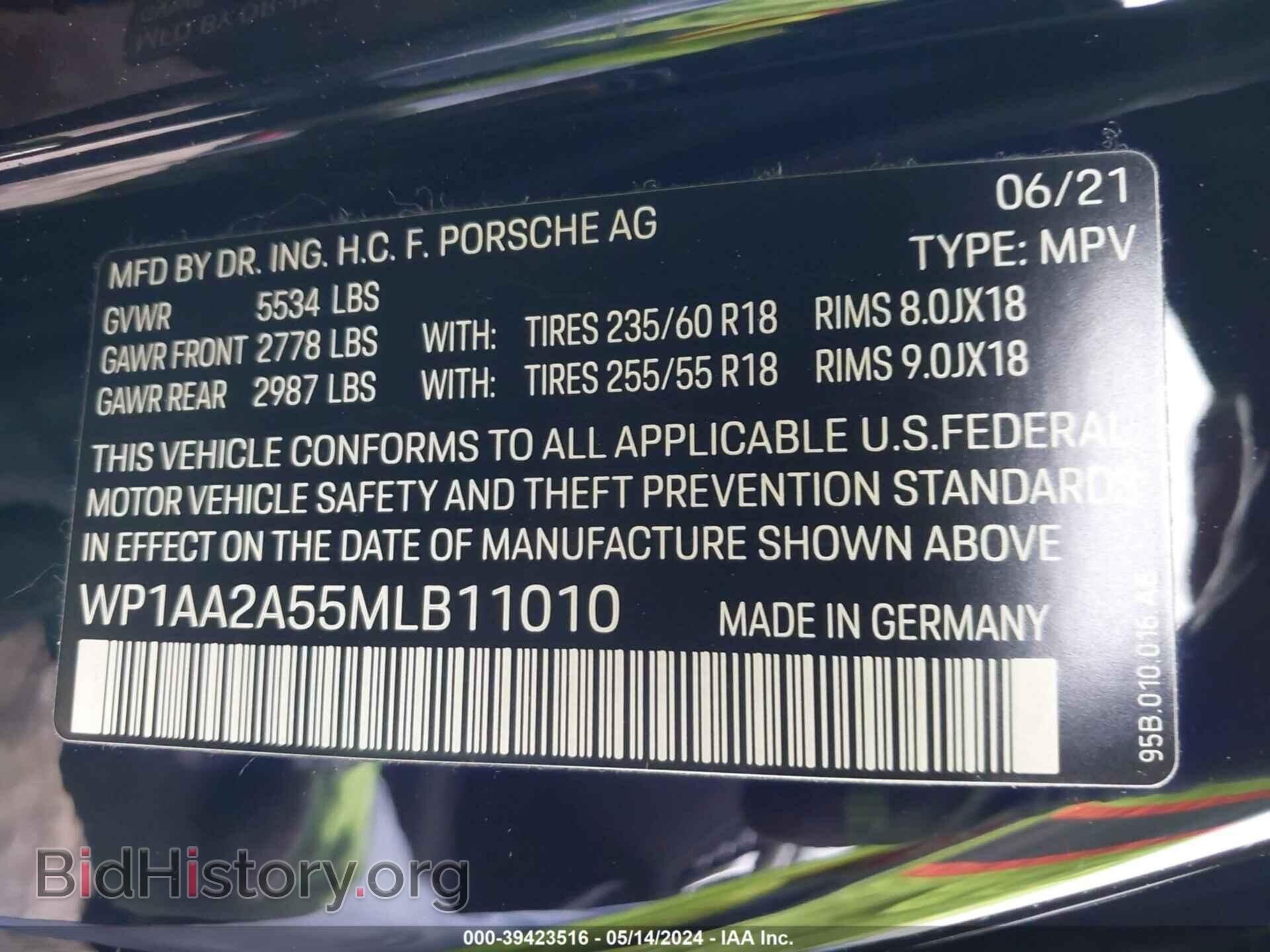 2021 PORSCHE MACAN - VIN: WP1AA2A55MLB11010 - Photo 9