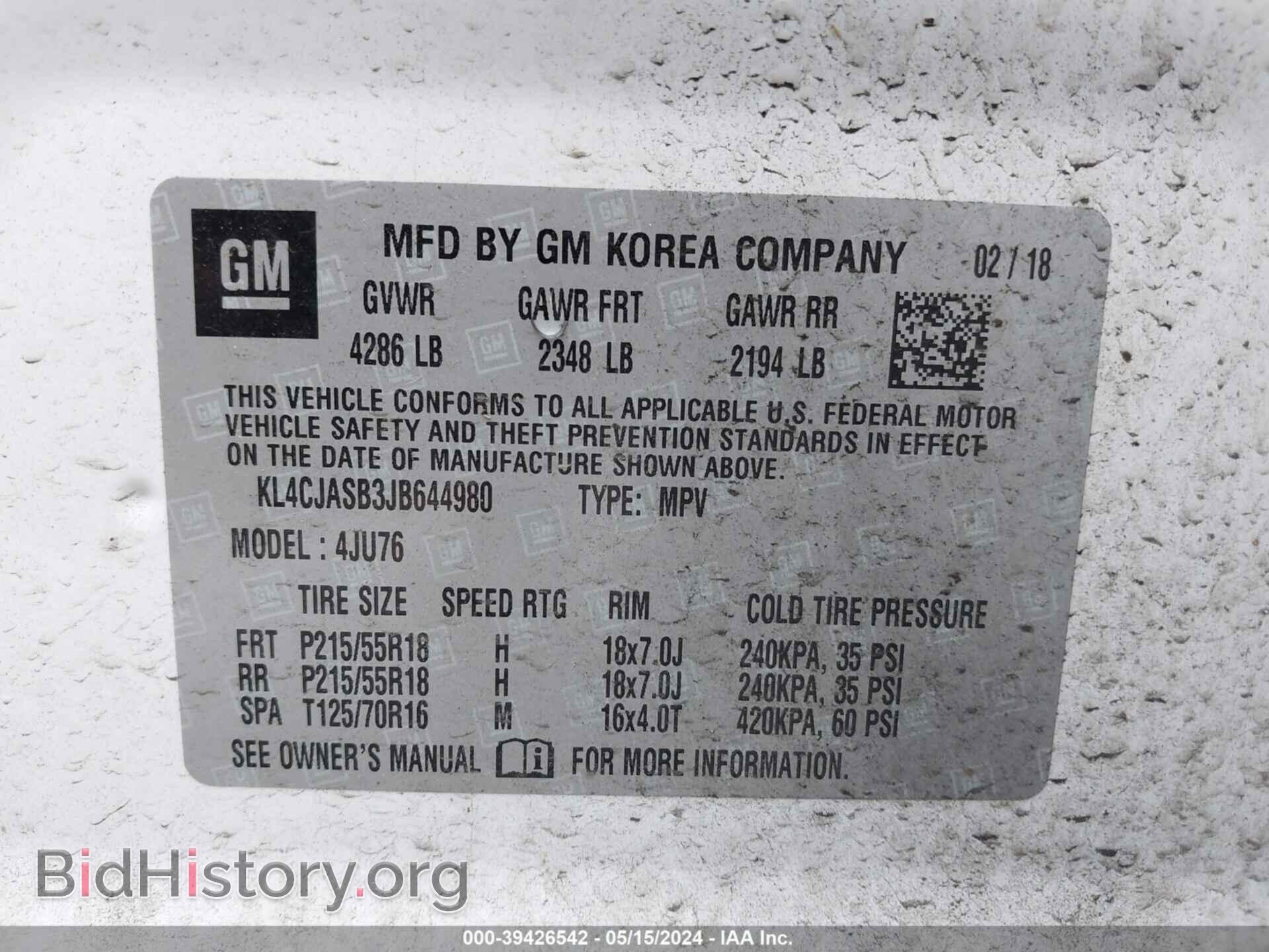 2018 BUICK ENCORE - VIN: KL4CJASB3JB644980 - Photo 9