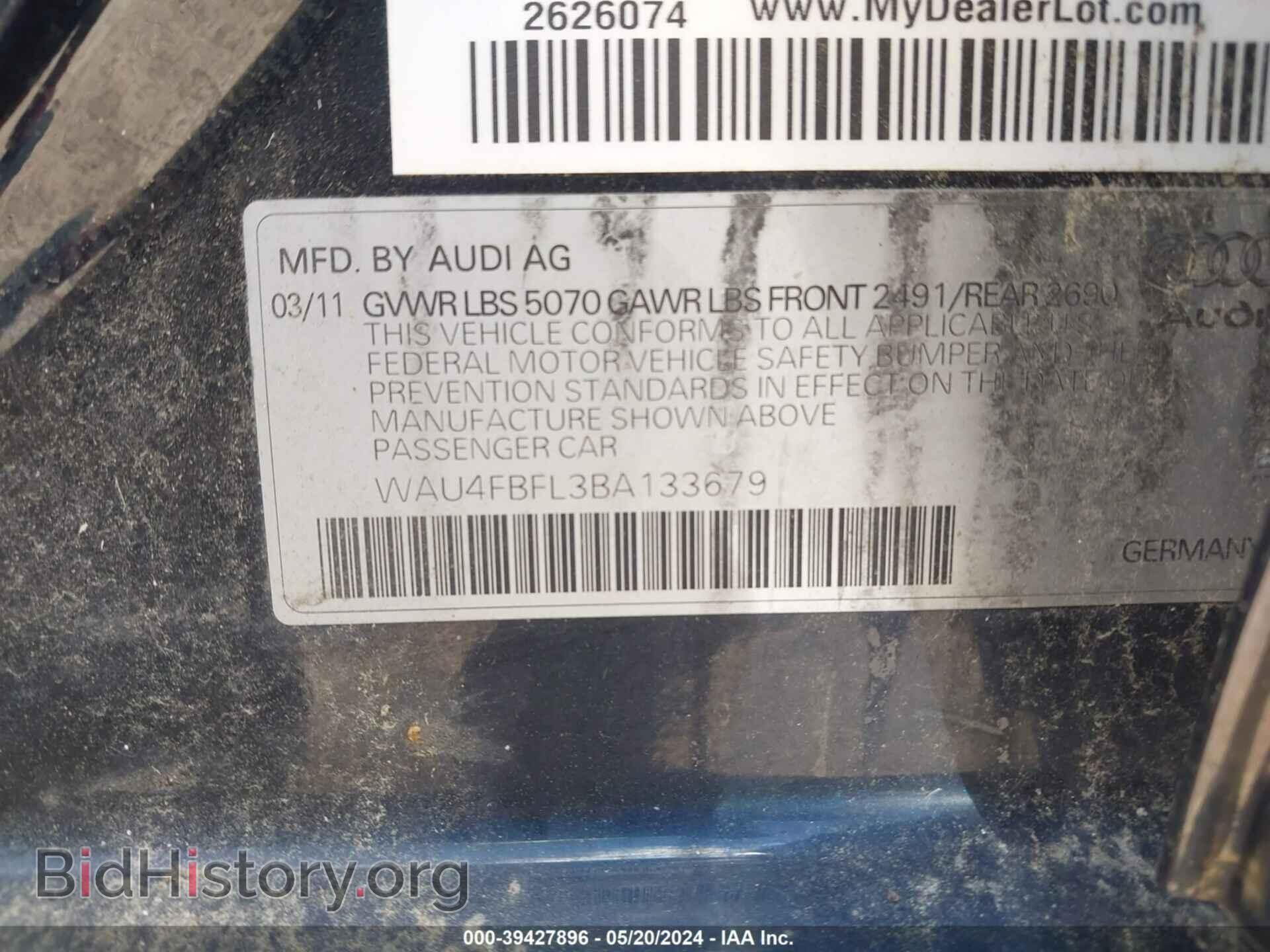 2011 AUDI A4 - VIN: WAU4FBFL3BA133679 - Photo 9