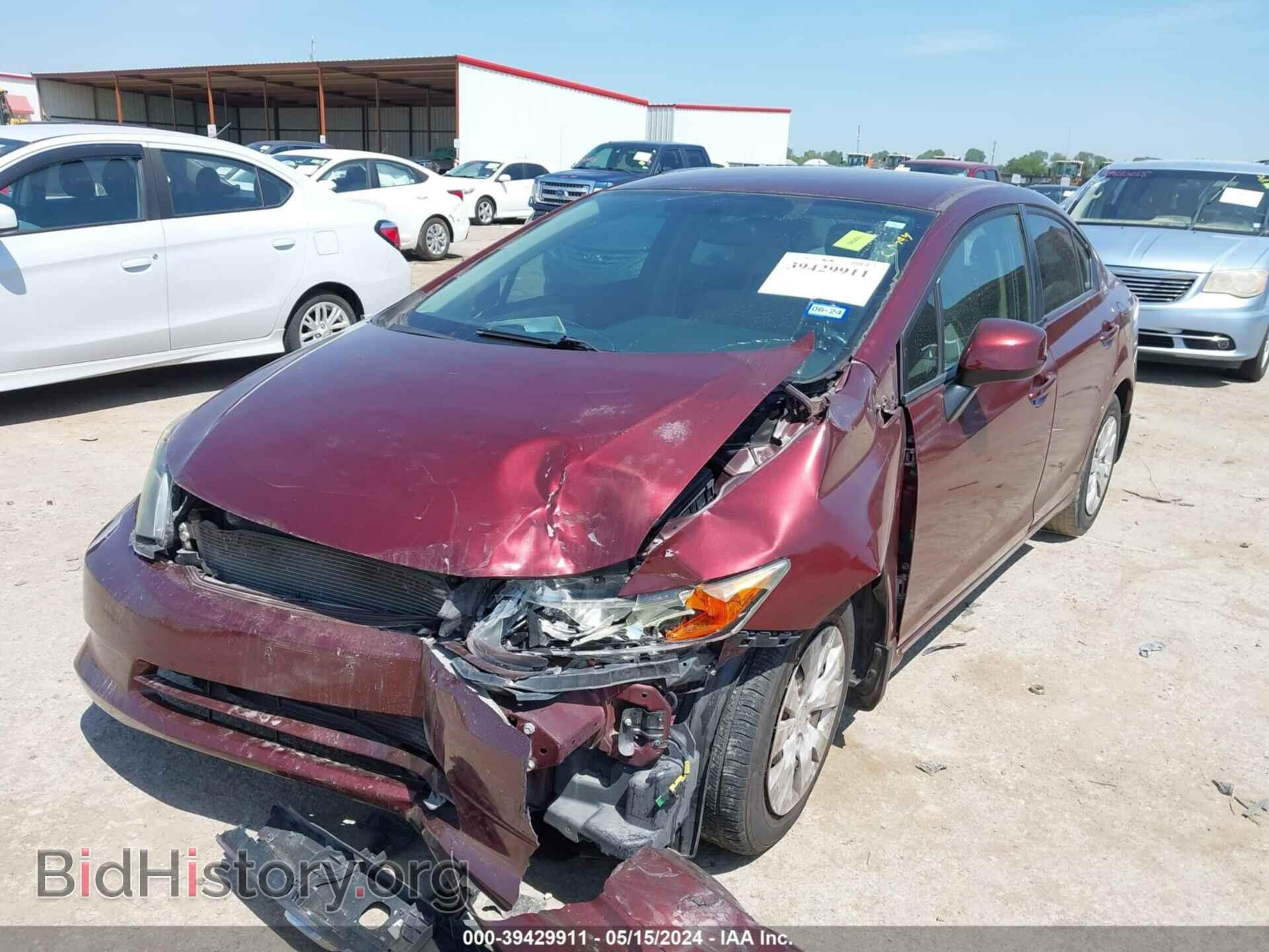 2012 HONDA CIVIC - VIN: 2HGFB2F52CH596443 - Фото 2