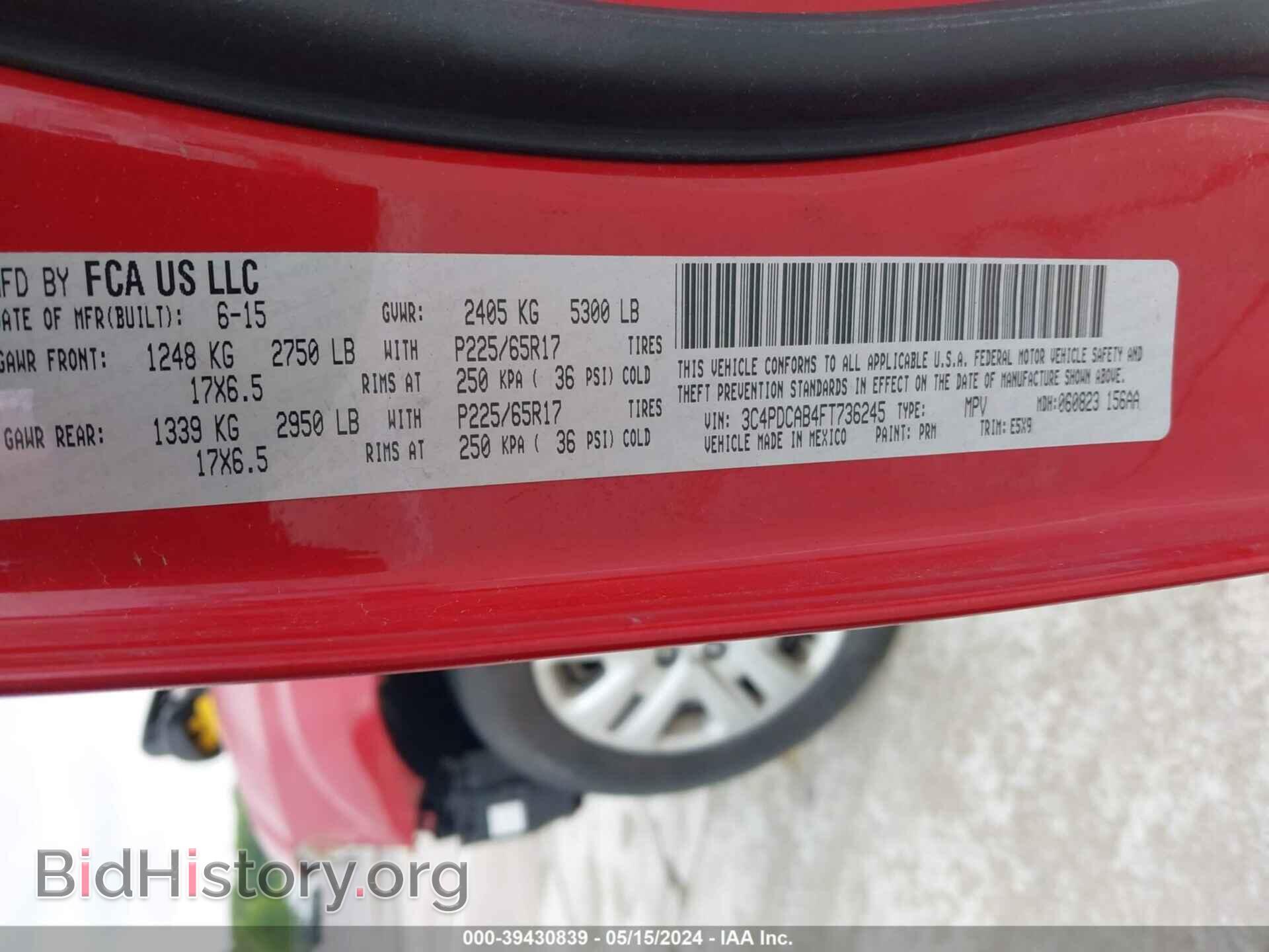 2015 DODGE JOURNEY - VIN: 3C4PDCAB4FT736245 - Photo 9