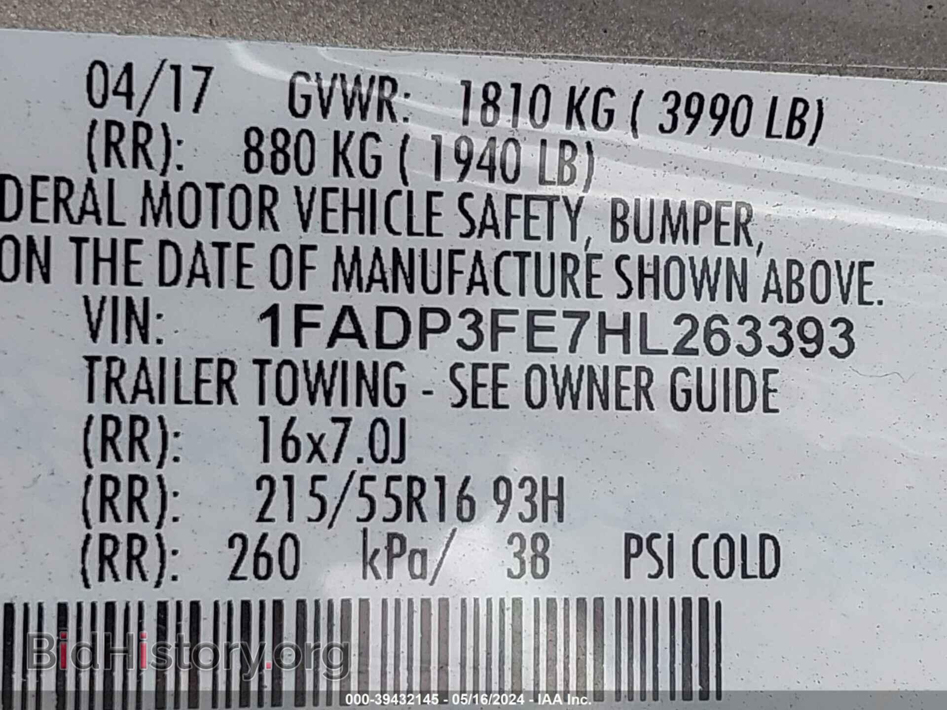 2017 FORD FOCUS - VIN: 1FADP3FE7HL263393 - Photo 9