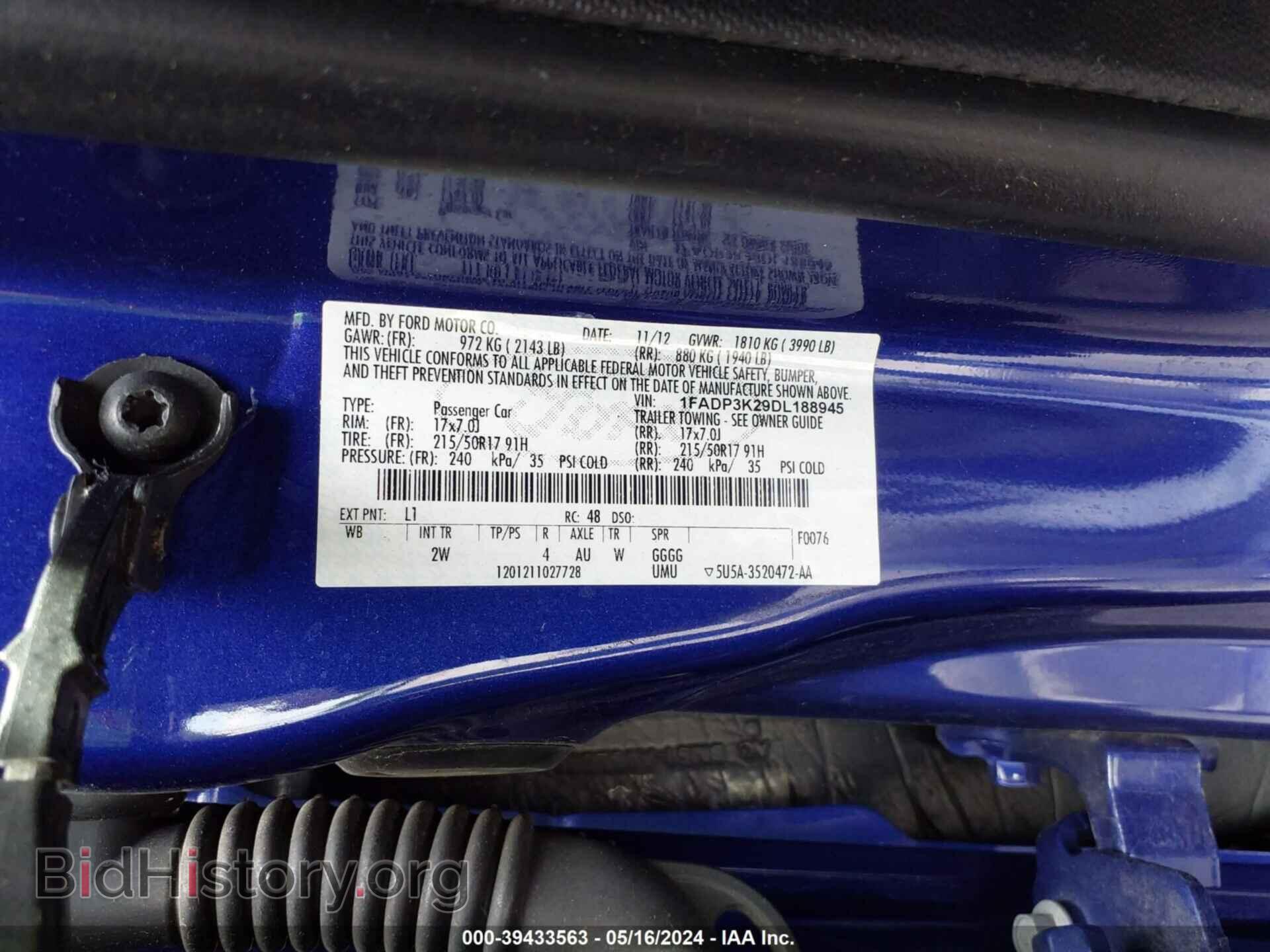 2013 FORD FOCUS - VIN: 1FADP3K29DL188945 - Фото 9